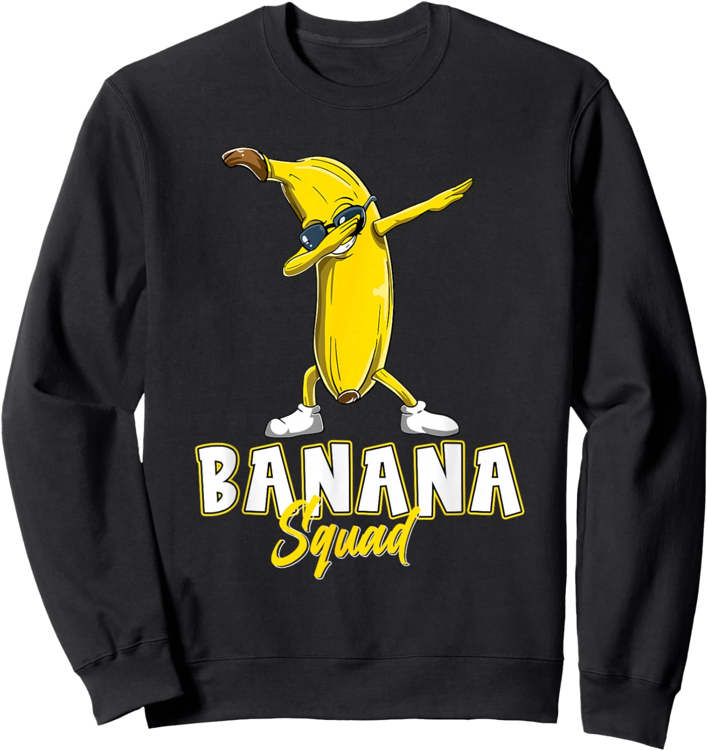 Banana Squad Funny Dabbing Banana Food & Dab Sweatshirt - Sweatshirt | Black
