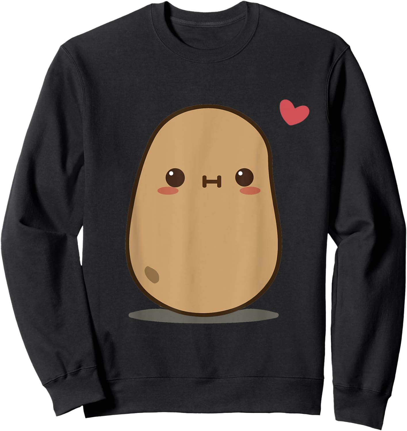 Potato Love Heart Gift Boys Men Women Sweatshirt - Sweatshirt | Black