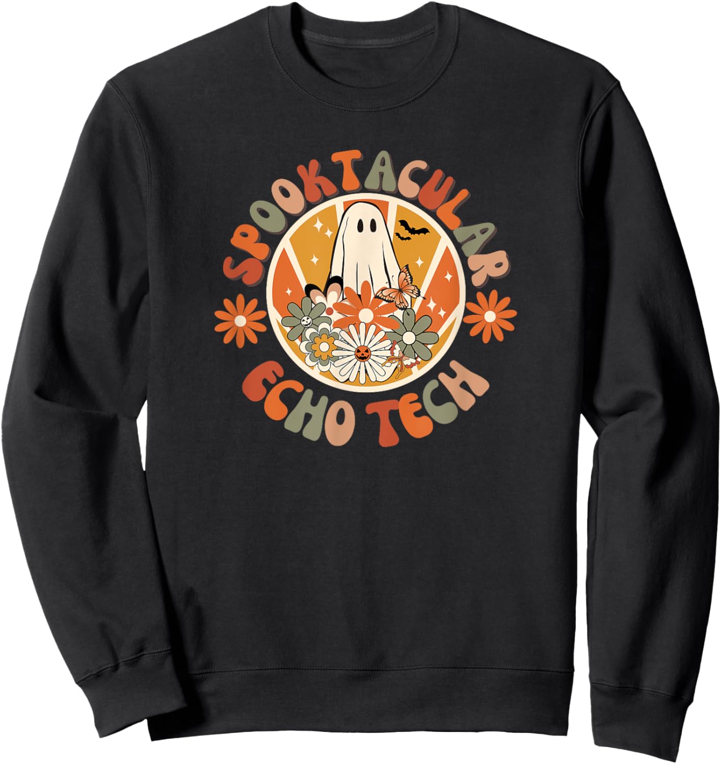 Spooktacular Echo Tech, Echocardiography Technologist Fall Sweatshirt - Sweatshirt | Black
