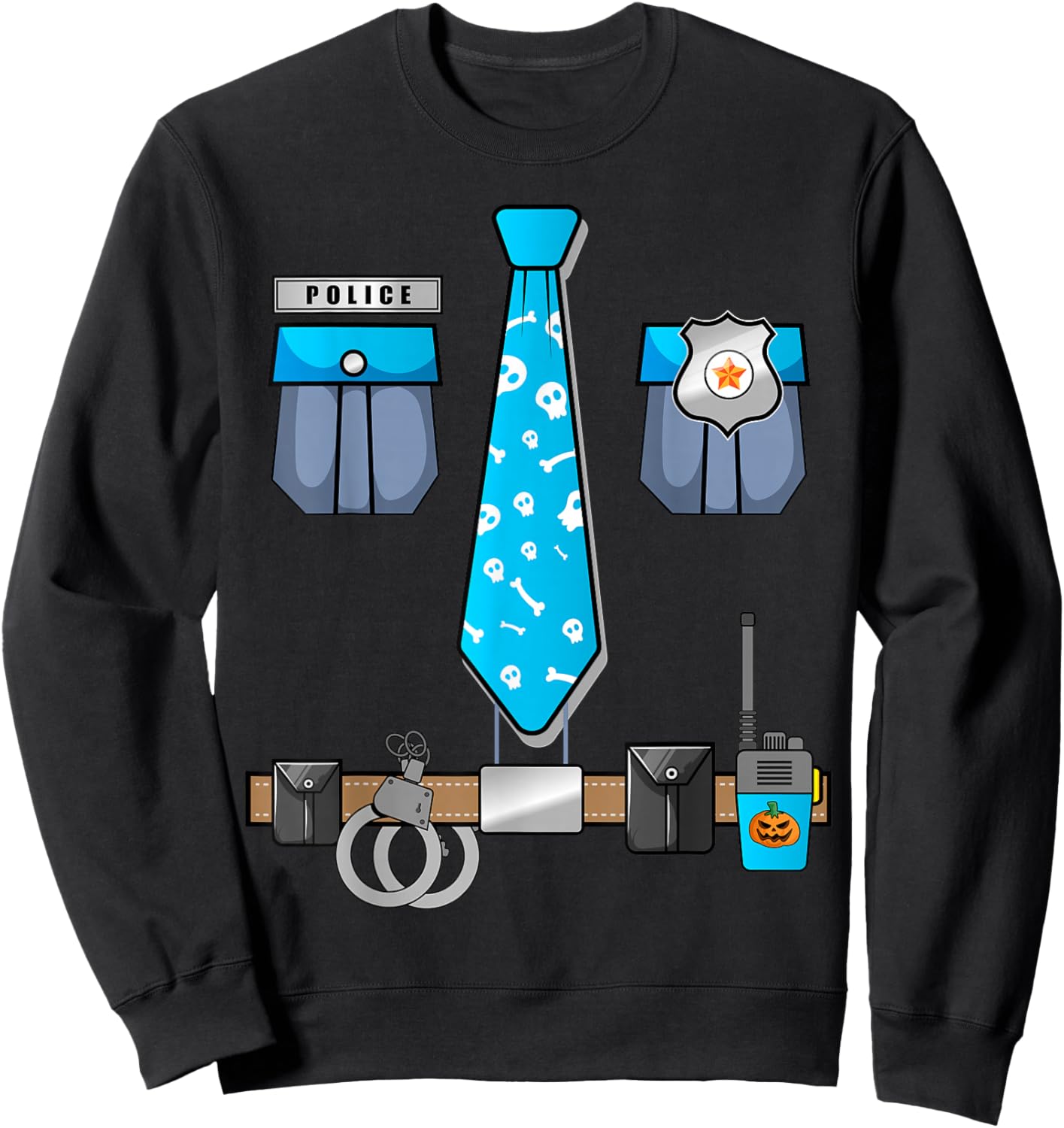 Police Officer Halloween Costume for Kids Men Women Sweatshirt - Sweatshirt | Black
