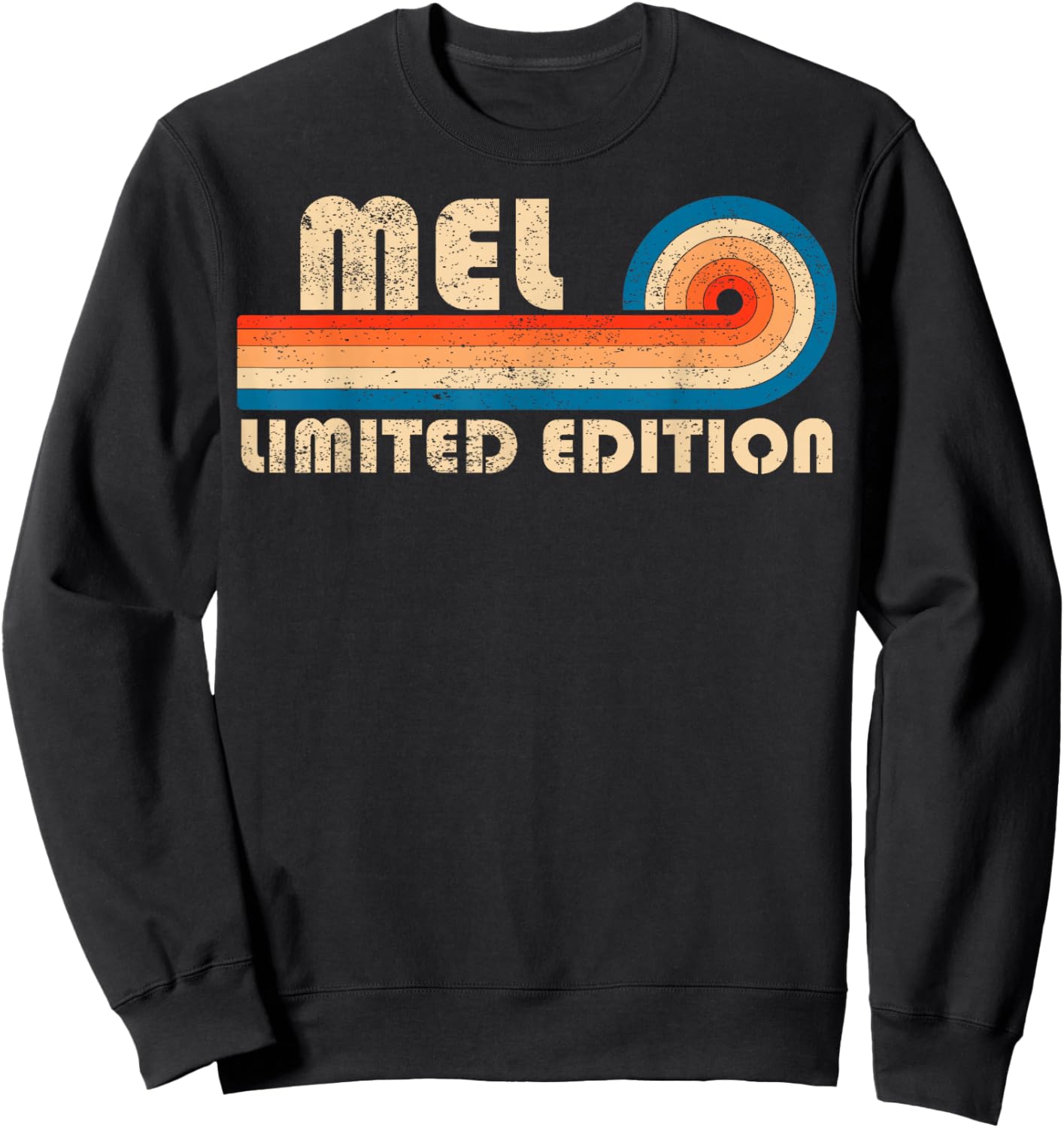 MEL Retro 70s 80s Sunset Stripe Sweatshirt - Sweatshirt | Black