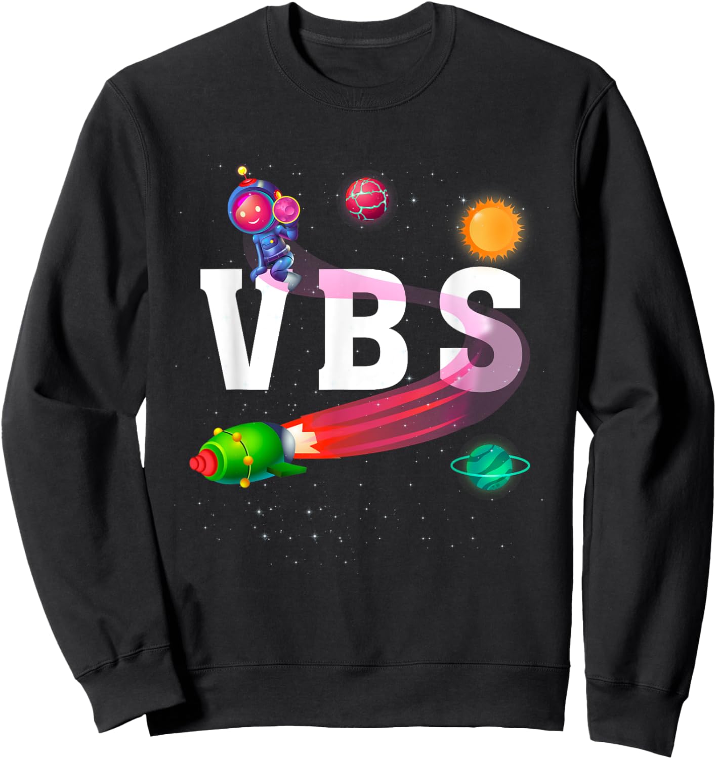 Kids VBS Crew Vacation Bible School Space Astronaut Sweatshirt - Sweatshirt | Black