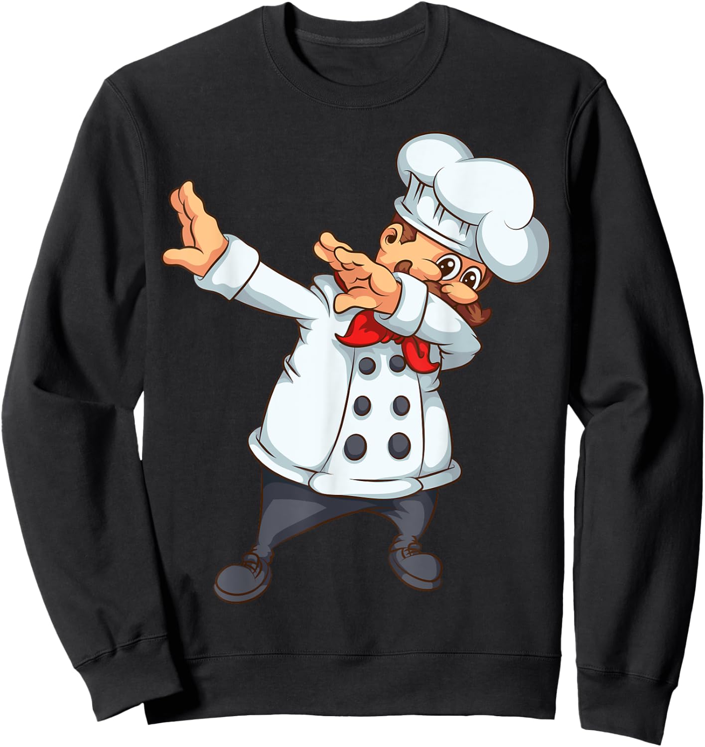 Cute Dabbing Chef | Funny Dab Dance Pastry Cook Food Gift Sweatshirt - Sweatshirt | Black