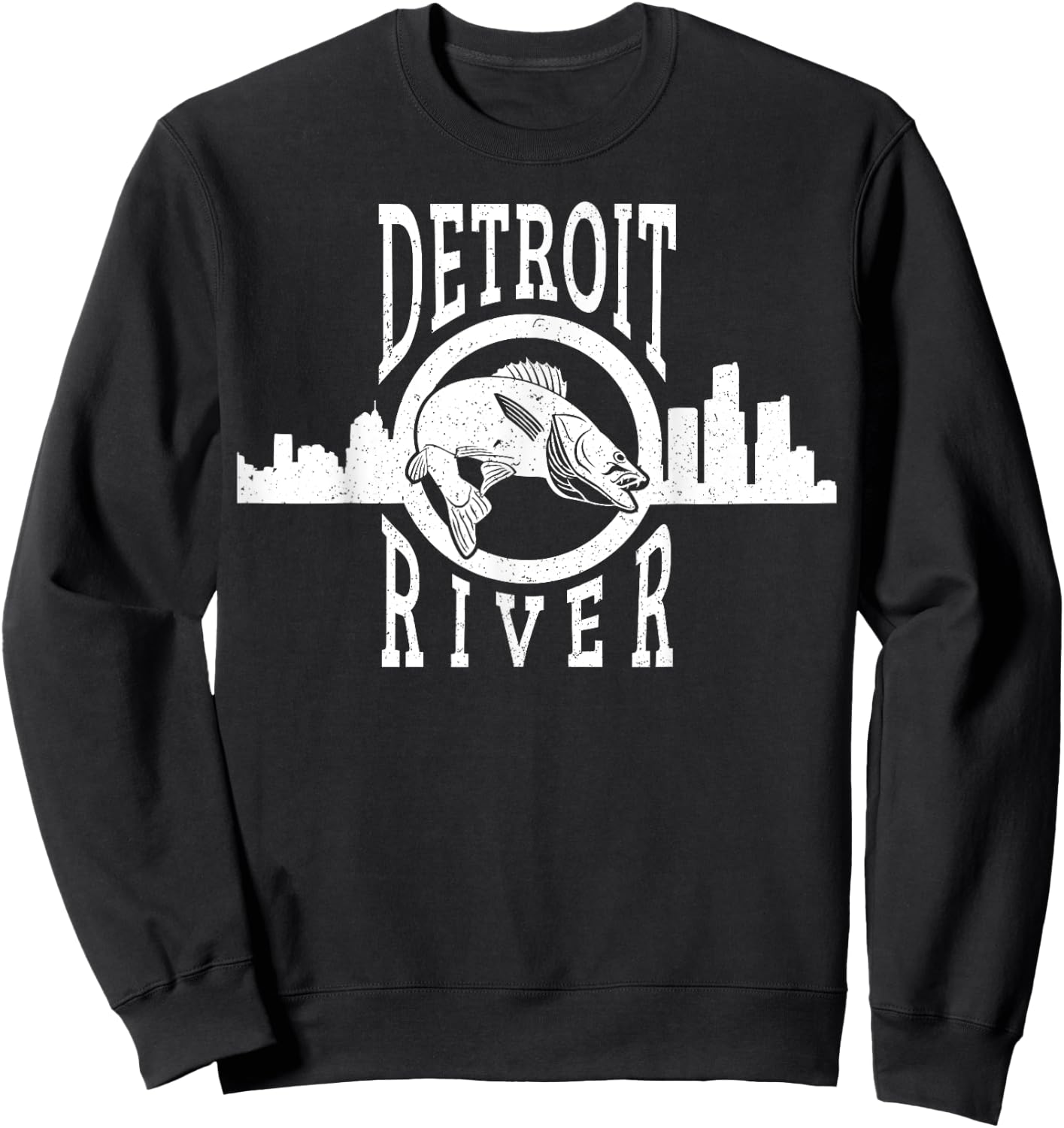 Detroit River Walleye Fishing T Shirt Women Sweatshirt - Sweatshirt | Black
