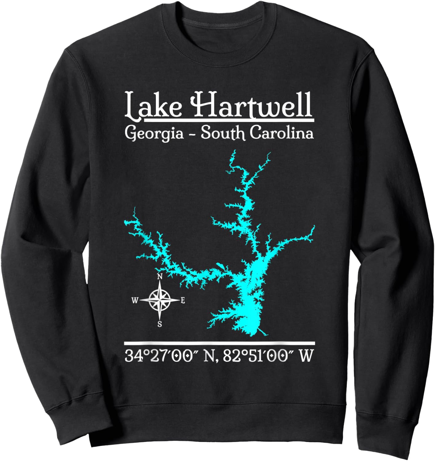 Lake Hartwell - Georgia, South Carolina Sweatshirt - Sweatshirt | Black