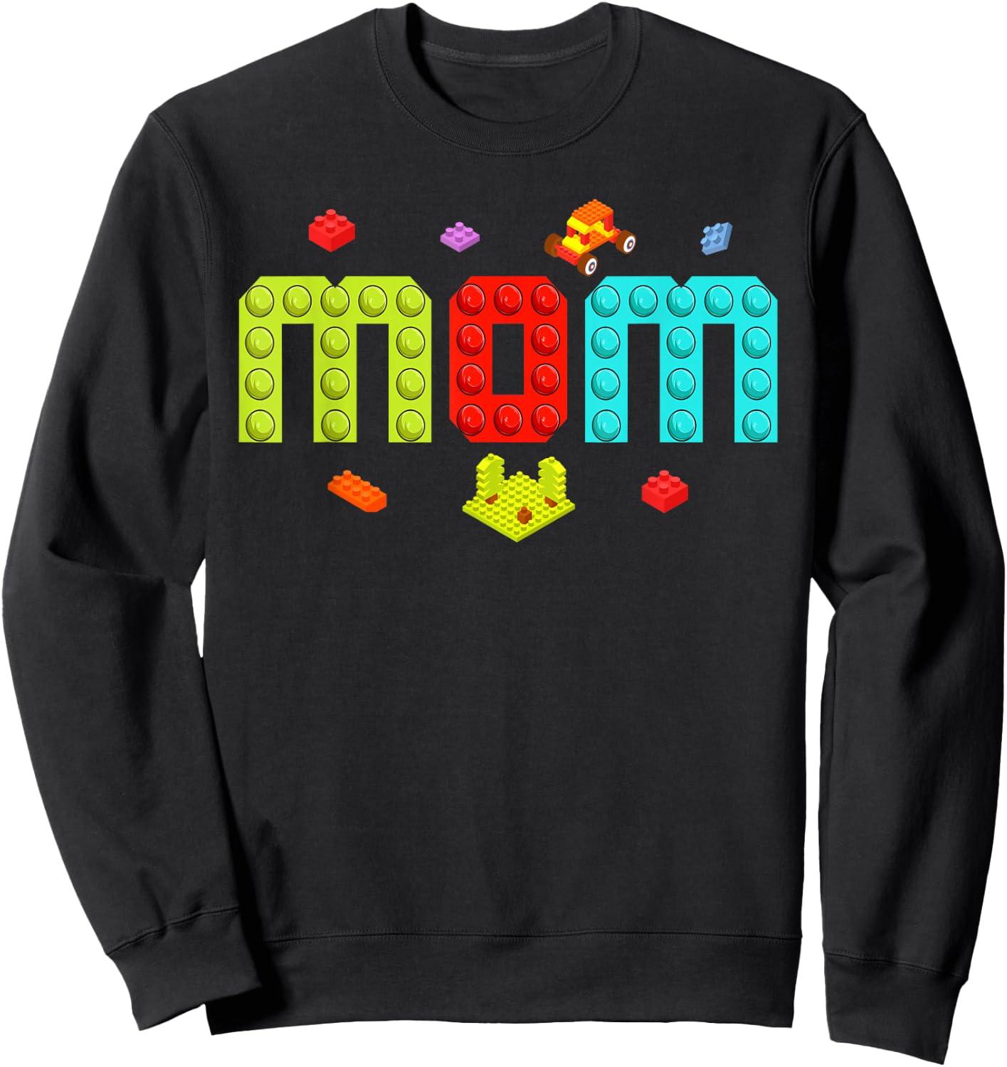 Mom Master Builder Building Bricks Blocks Family Set Parents Sweatshirt - Sweatshirt | Black
