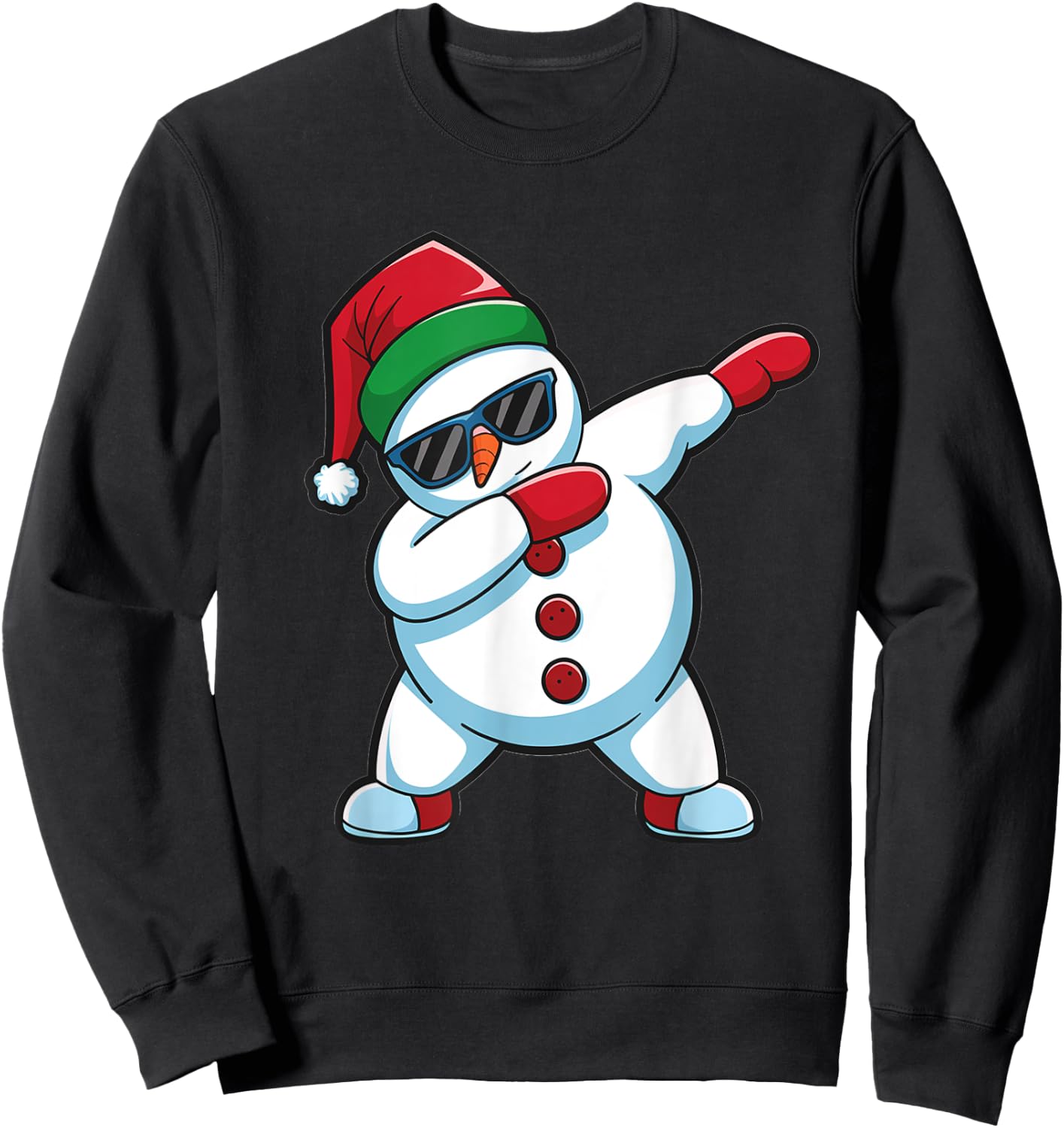 Dabbing Snowman Christmas Xmas Sweatshirt - Sweatshirt | Black