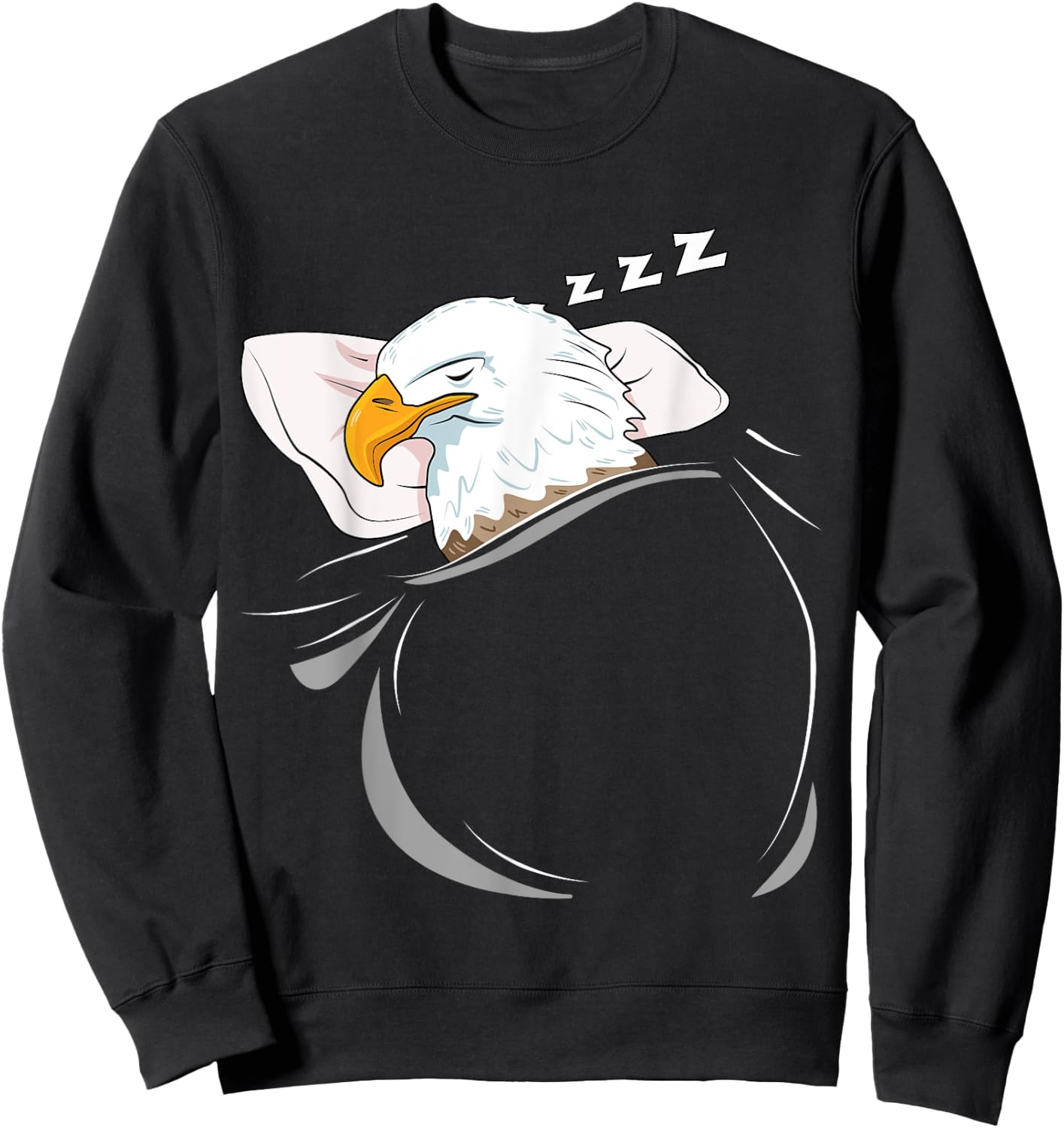 Eagle Sleeping Animal Pajamas Nap PJs Outfit Gift Bald Eagle Sweatshirt - Sweatshirt | Black