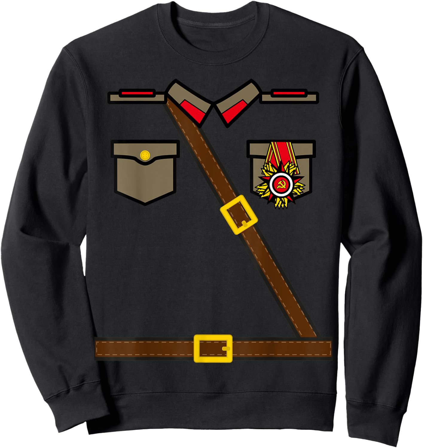 Russian Soldier Costume - USSR Communist Socialist Halloween Sweatshirt - Sweatshirt | Black