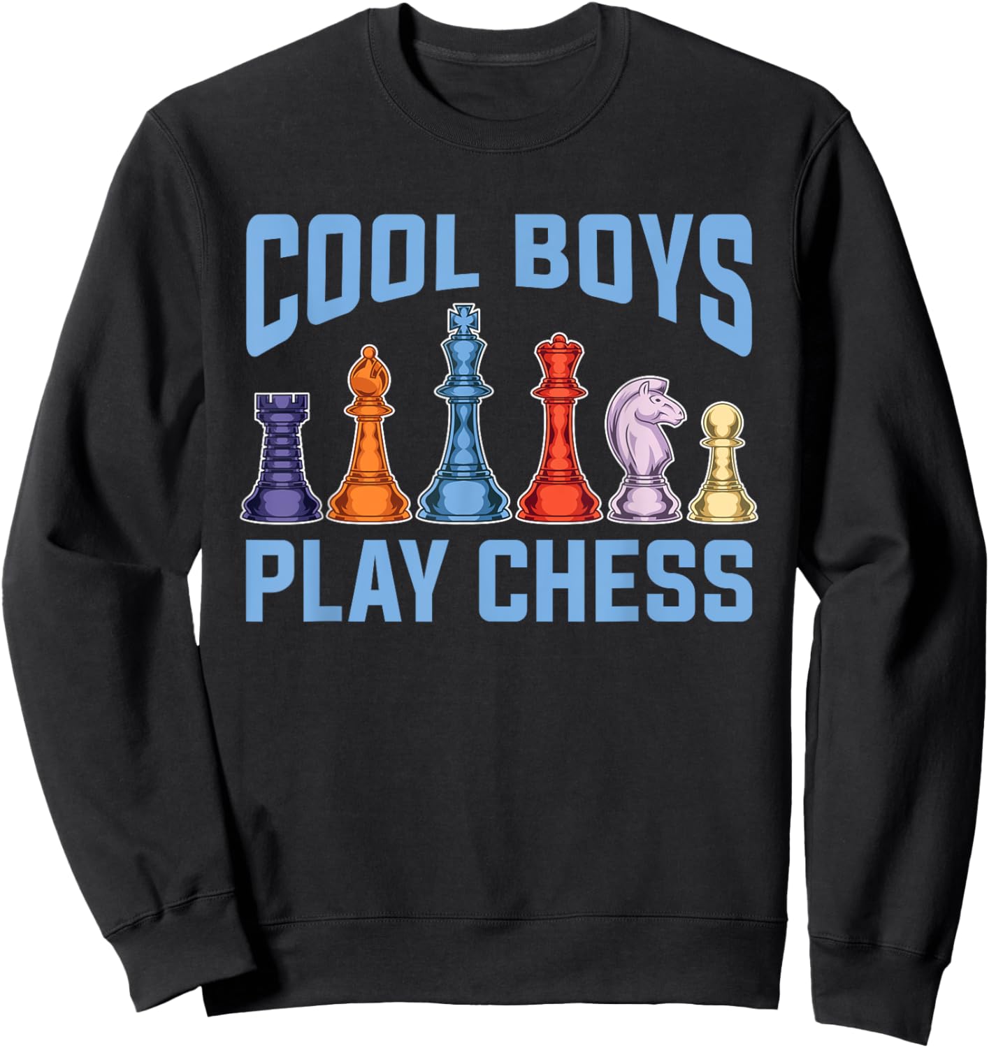 Farbenfrohe Schachfiguren Schachspieler Jungen Schach Sweatshirt - Sweatshirt | Black