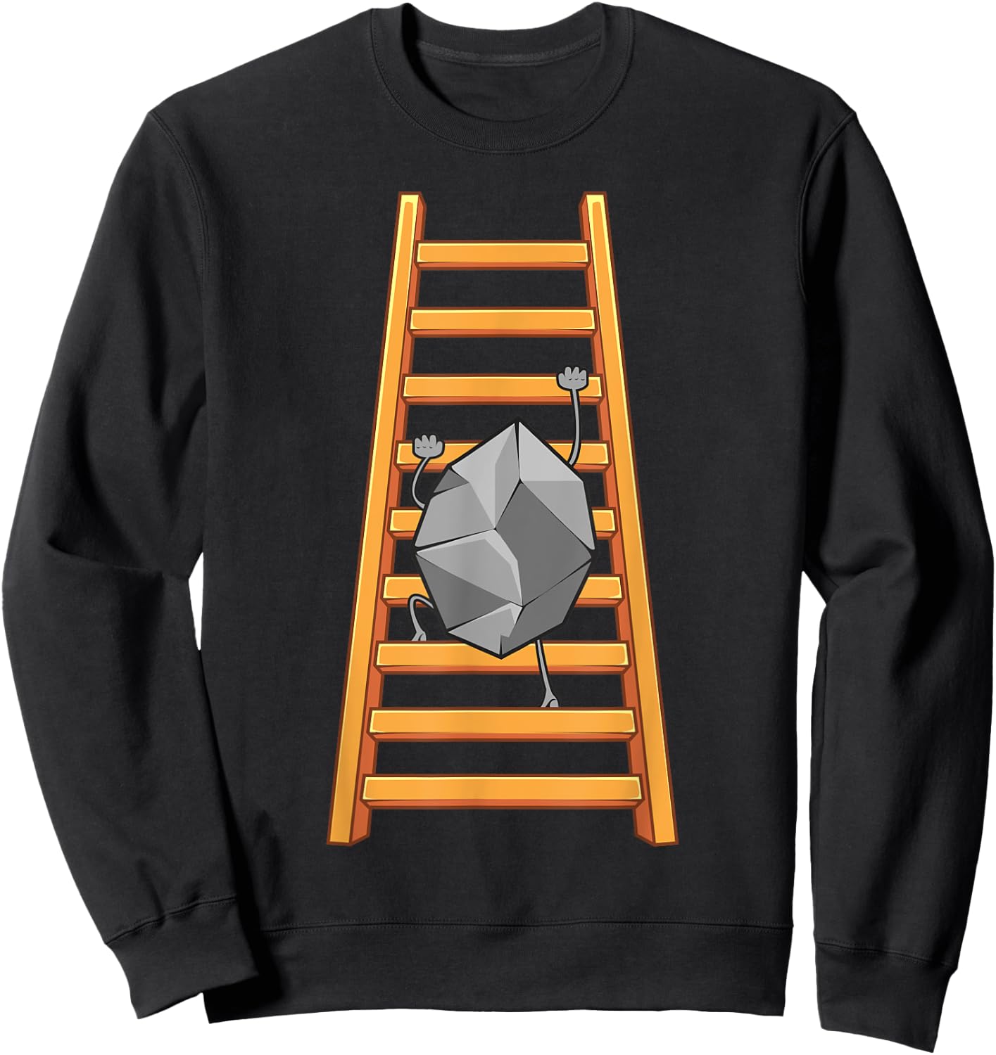 Funny Rock Climbing Women Climber Ladder Bouldering Sweatshirt - Sweatshirt | Black