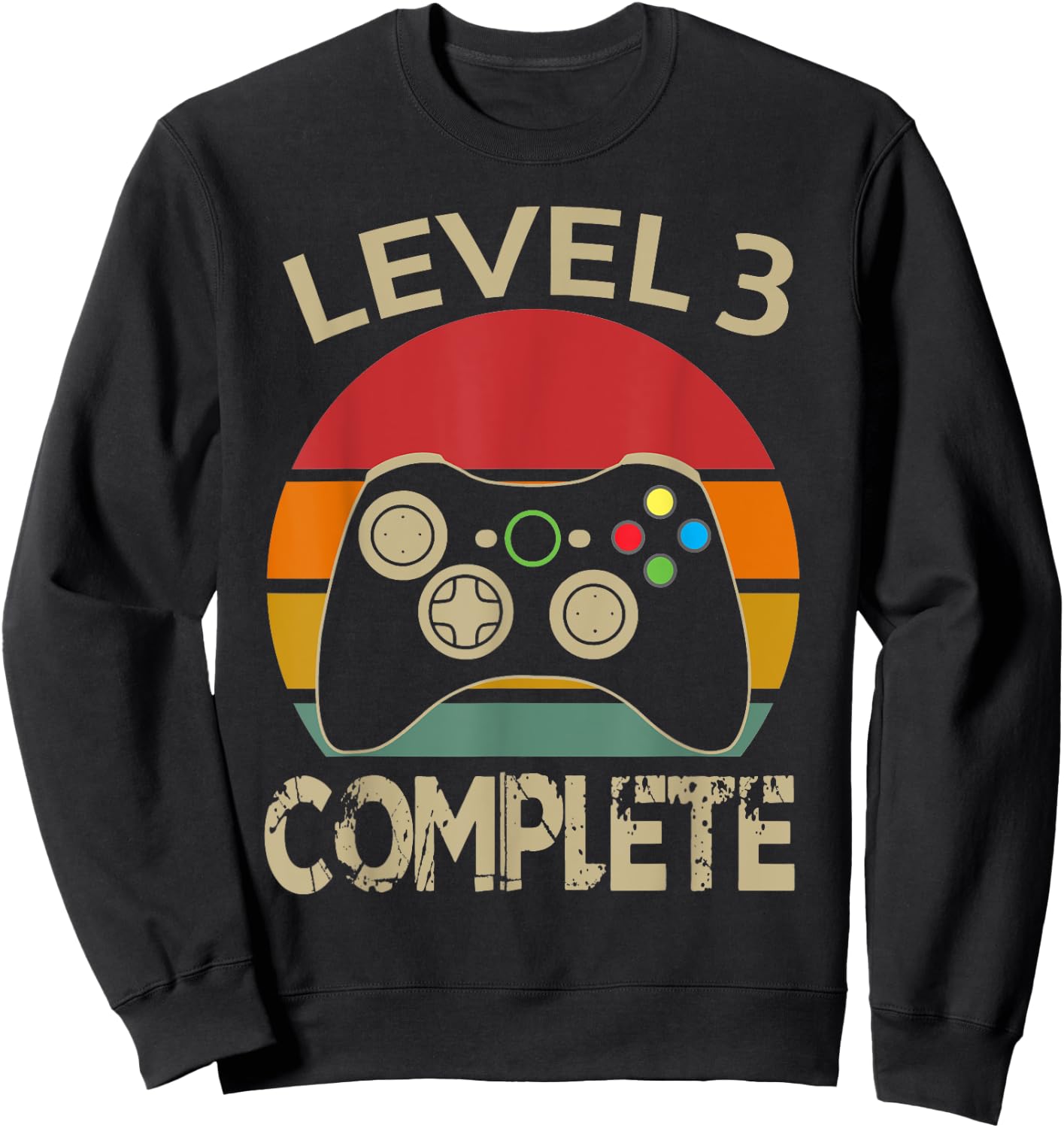 Level 3 Complete Vintage Retro 3rd Year Wedding Anniversary Sweatshirt - Sweatshirt | Black