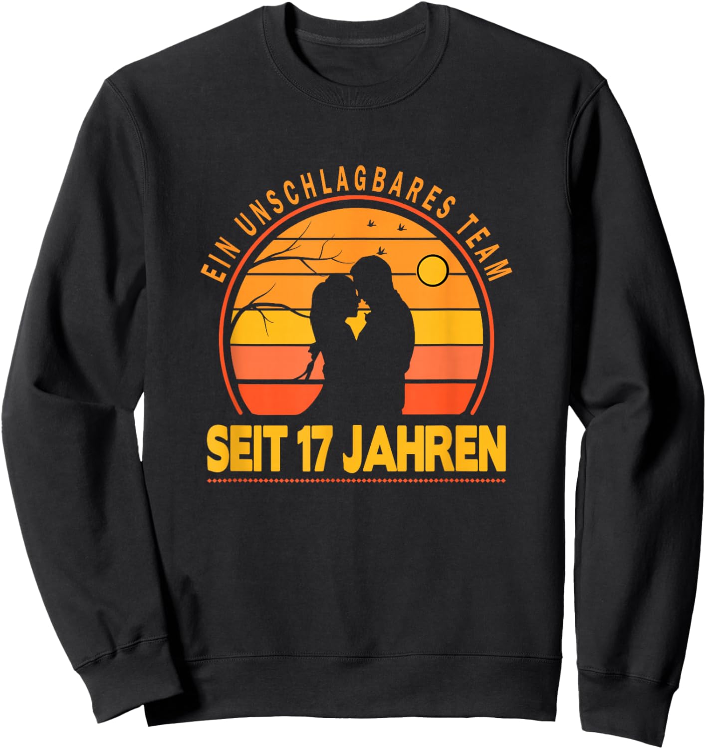 17. Hochzeitstag 17. Jahr Ehe Orchideenhochzeit Ehepaar Sweatshirt - Sweatshirt | Black