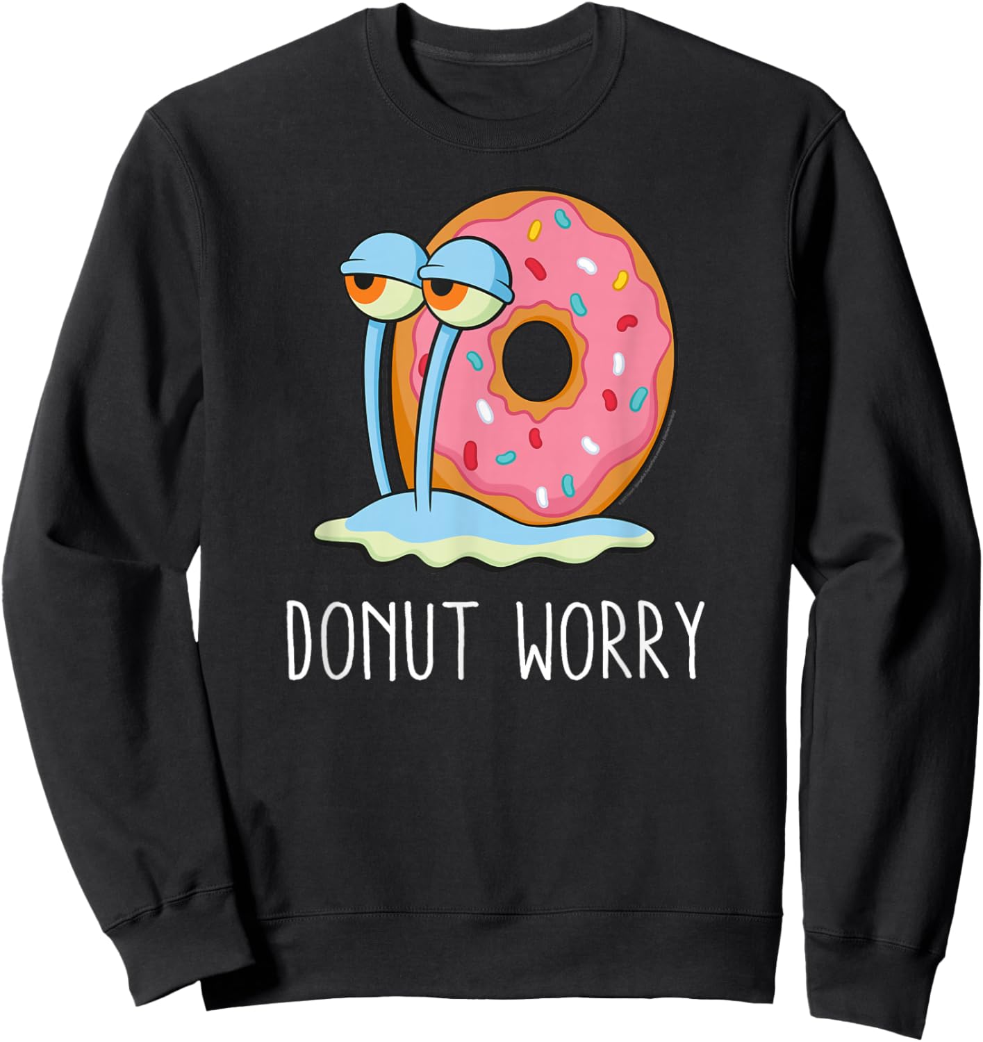 Spongebob Squarepants Donut Worry Gary Sweatshirt - Sweatshirt | Black