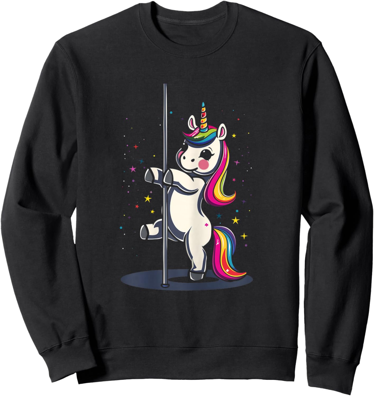 Pole Dance Dancing Unicorn Exotic Dancer Cute Sweatshirt - Sweatshirt | Black