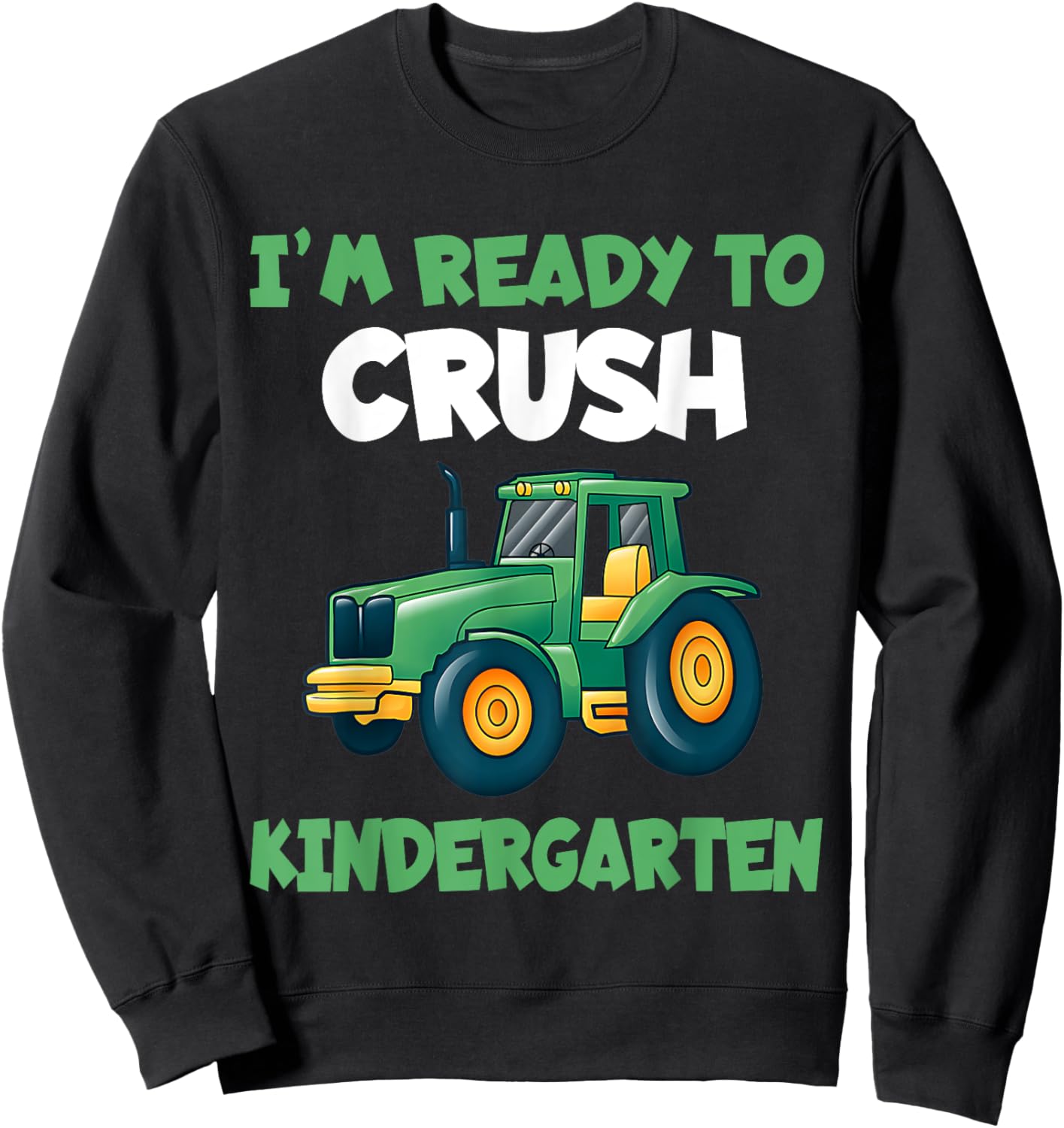 Kindergarten Kids Farm Back to School Shirt Tractors Gifts Sweatshirt - Sweatshirt | Black