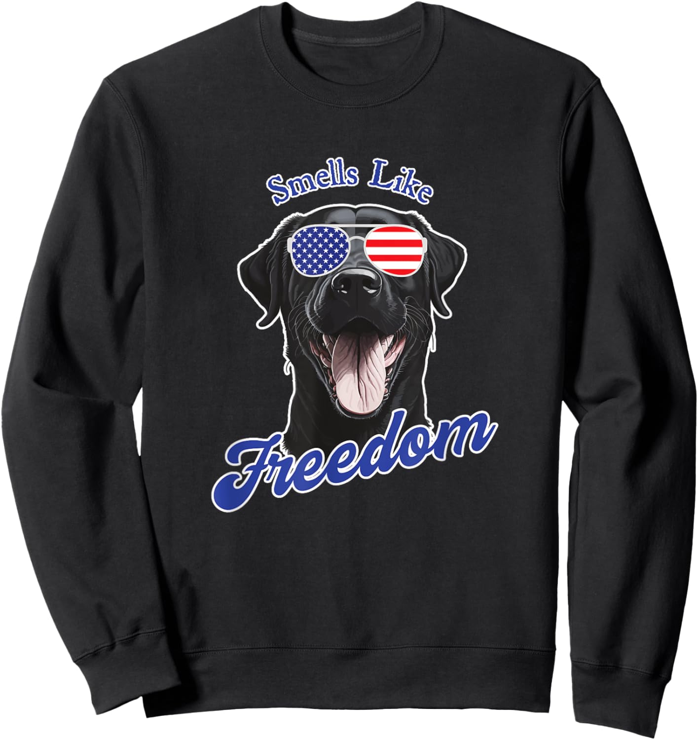 Black Labrador American Flag Vintage Americana Men Sweatshirt - Sweatshirt | Black