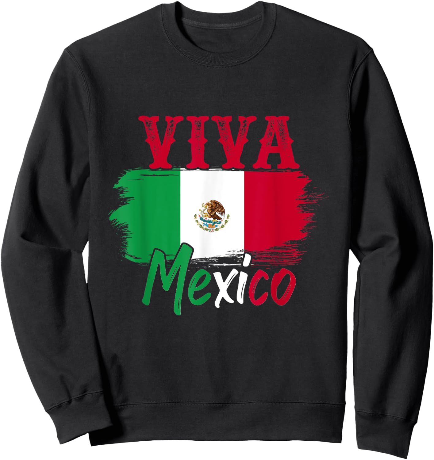 Mexican Flag Viva Mexico Sweatshirt - Sweatshirt | Black