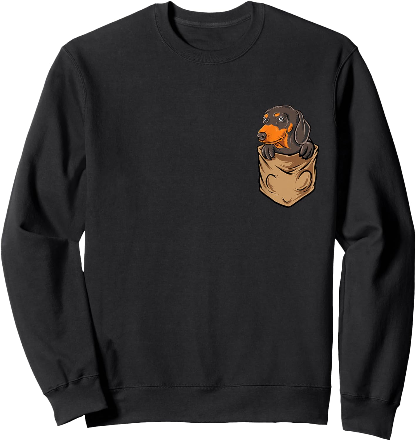 Dachshund In A Pocket - Dog Lover Animal Pet Breeder Women Girls Kids Sweatshirt - Sweatshirt | Black