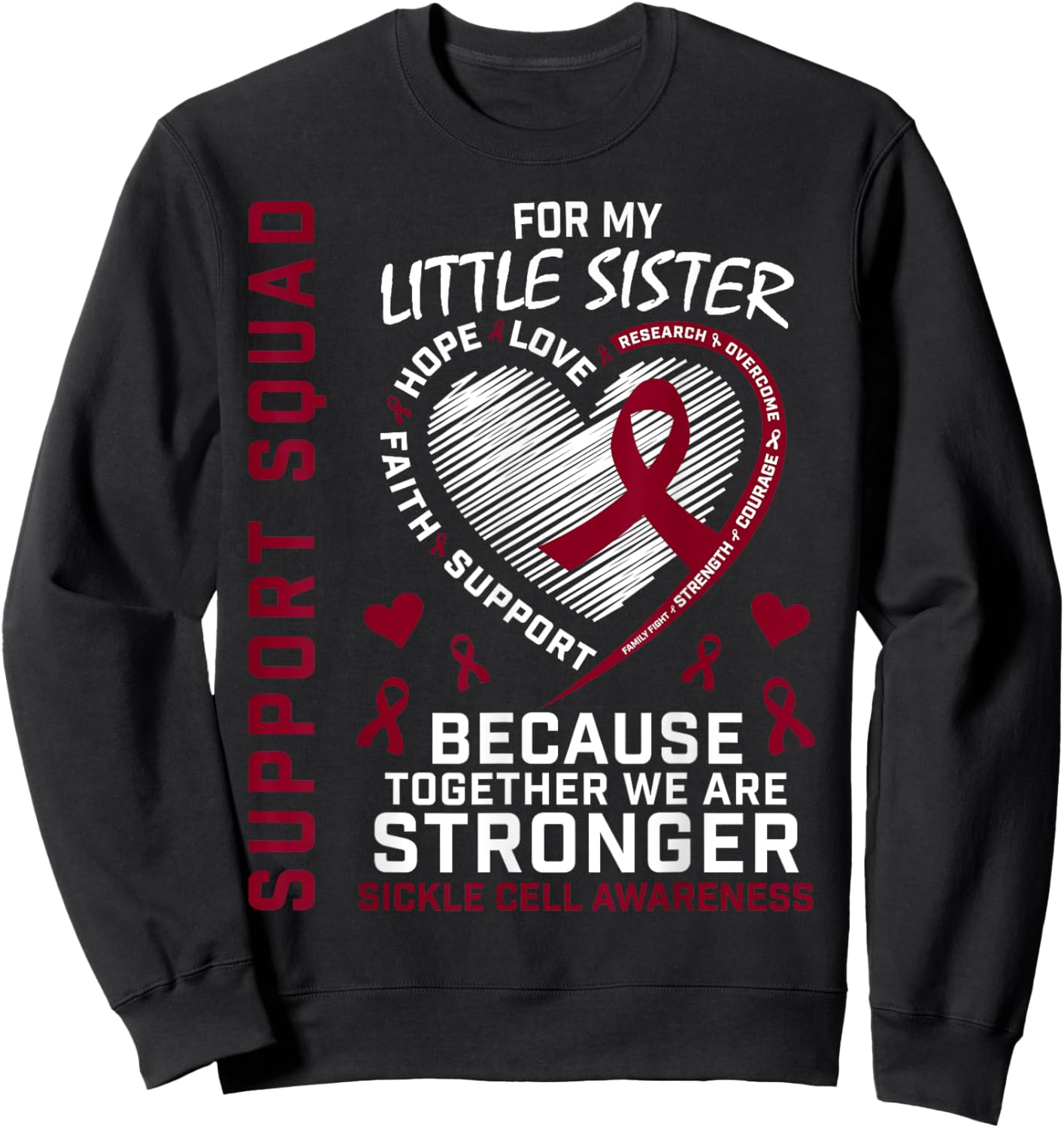 Sickle Cell Awareness Shirt Little Sister Group Shirts Sweatshirt - Sweatshirt | Black