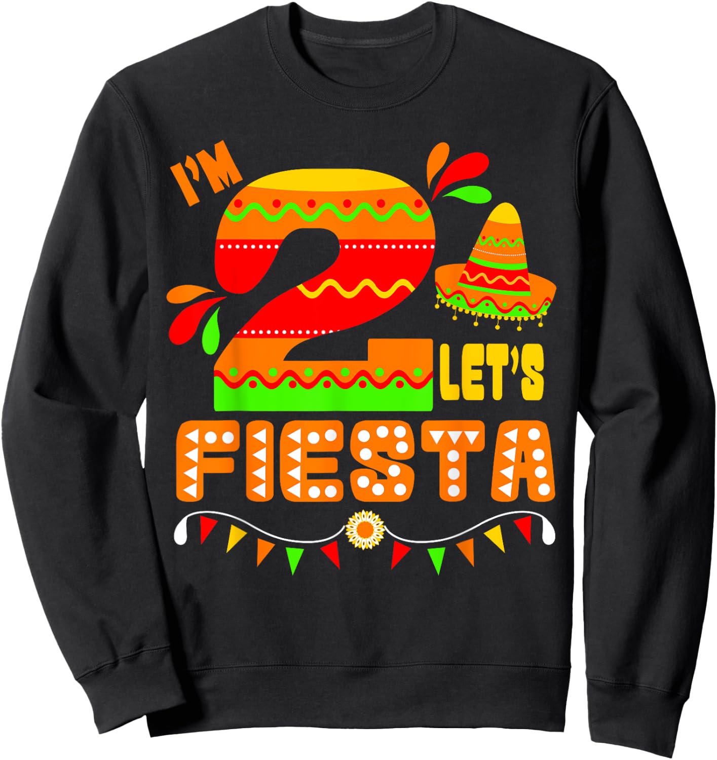 I'm Dos Taco Twosday Shirt 2nd Birthday Gift Kids Boy Girl Sweatshirt - Sweatshirt | Black