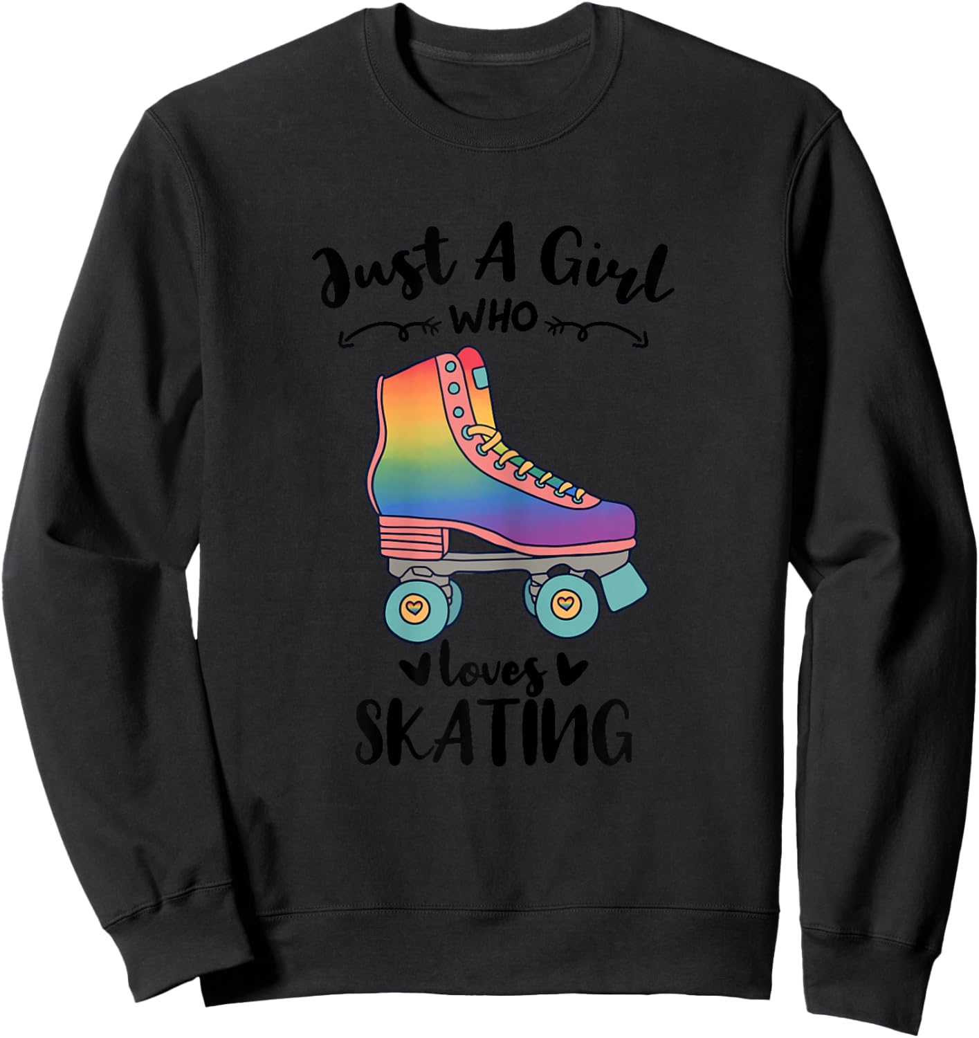 Just A Girl Who Loves Skating Roller Girl Sweatshirt - Sweatshirt | Black