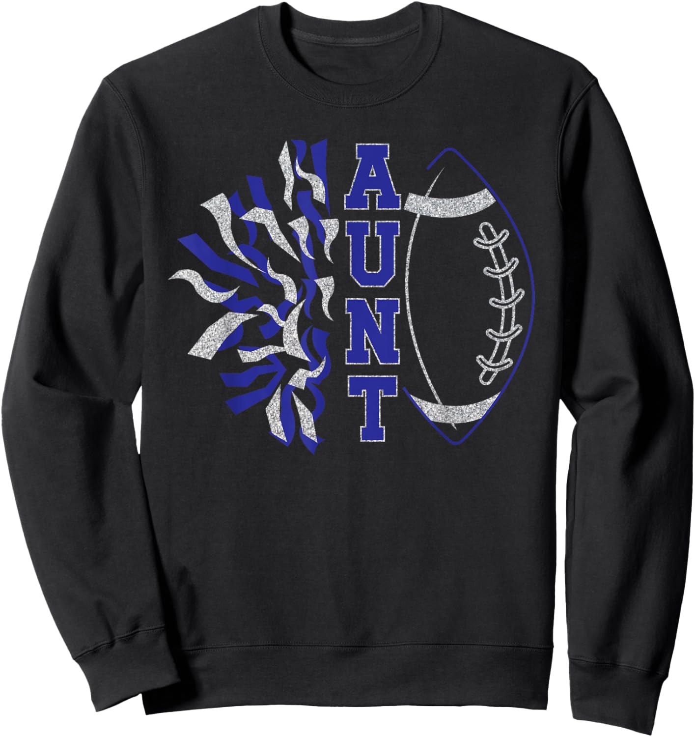 Aunt Of Football Player And Cheerleader Auntie Sweatshirt - Sweatshirt | Black