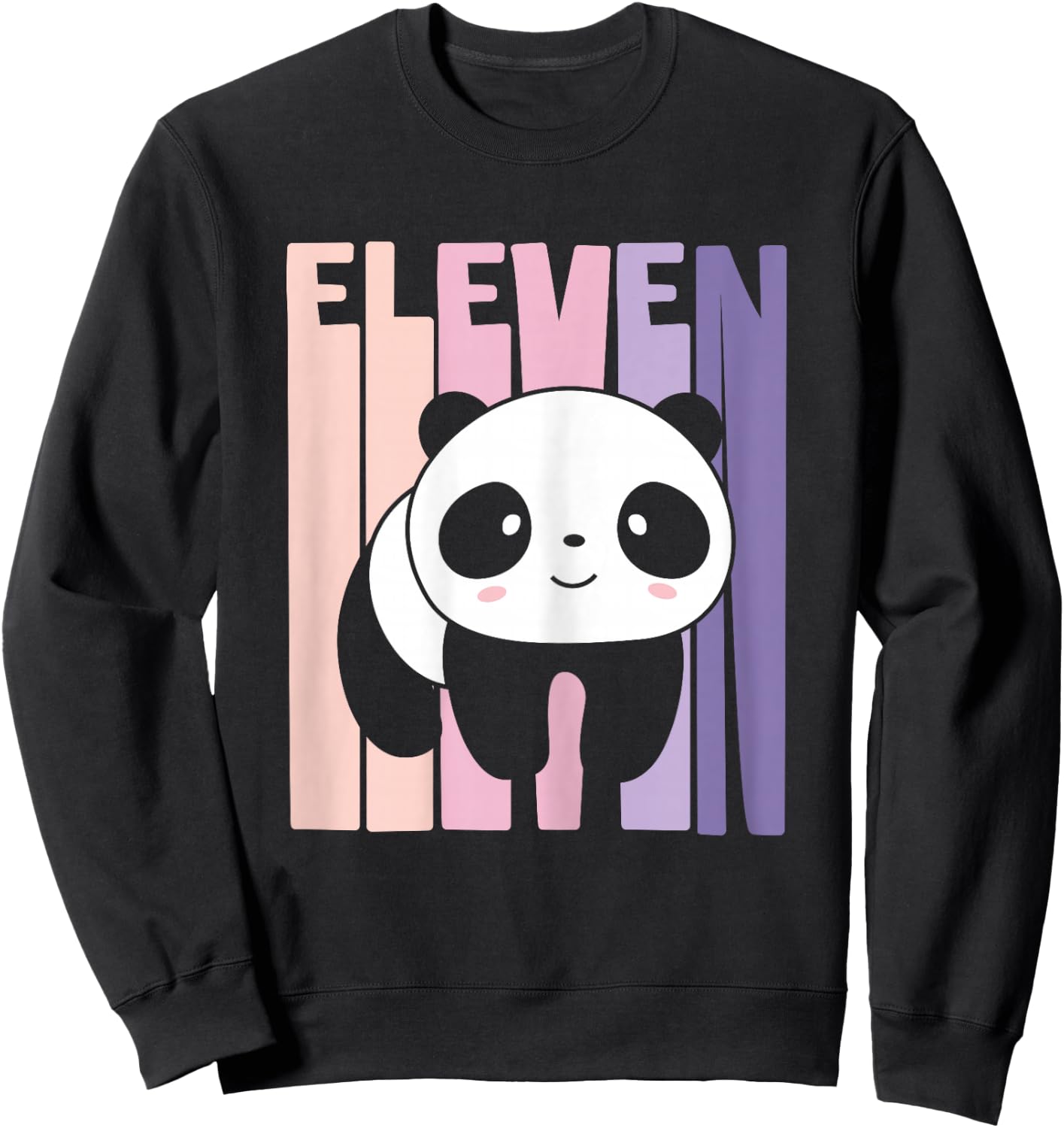 11th Birthday Girl Cute Panda Panda Bear 11 Years Old Sweatshirt - Sweatshirt | Black