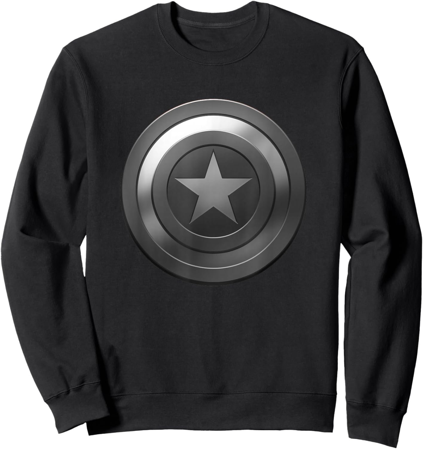 Marvel Comics Retro Classic Captain America Grayscale Shield Sweatshirt - Sweatshirt | Black