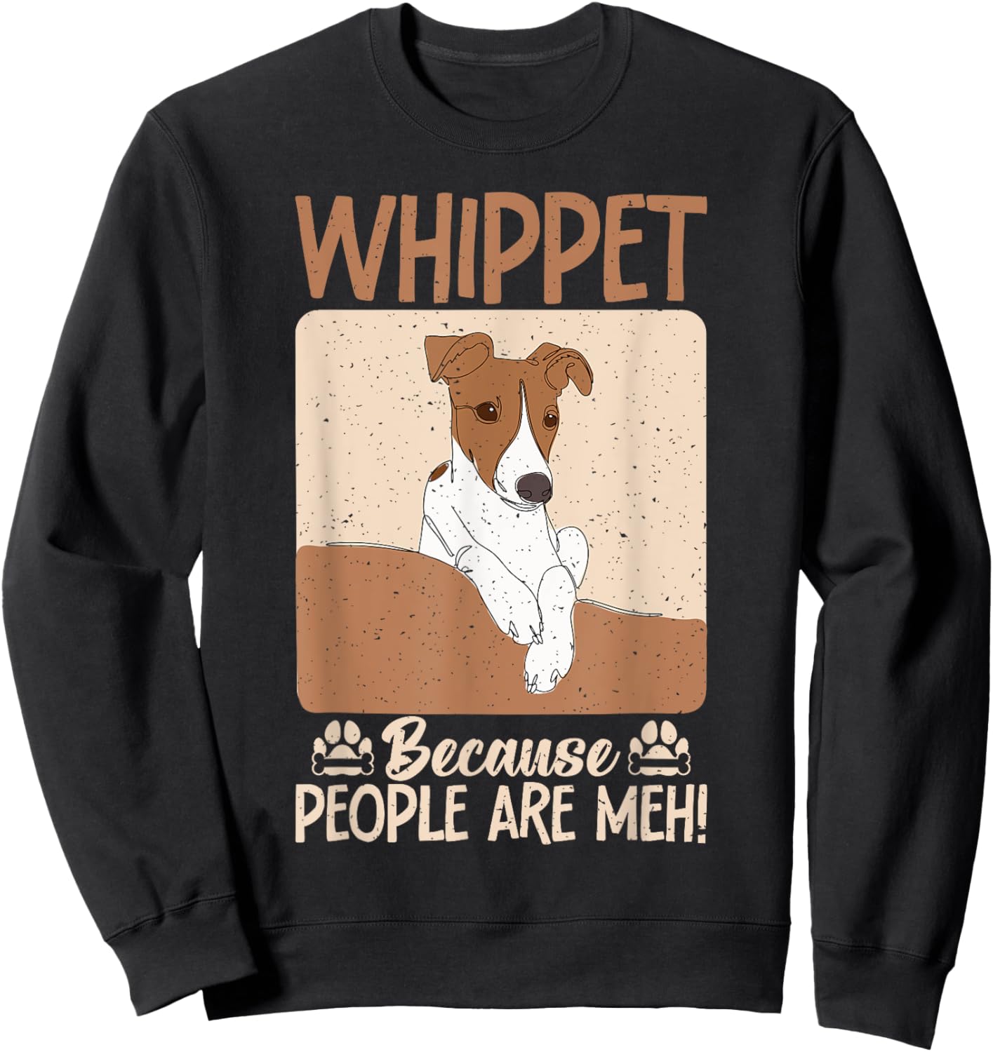 Whippet because People are meh Whippet Sweatshirt - Sweatshirt | Black