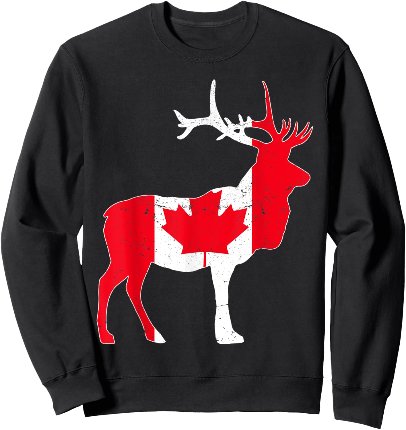 Moose Canada Shirt Elk Proud Canadian Citizen Flag Gift Sweatshirt - Sweatshirt | Black