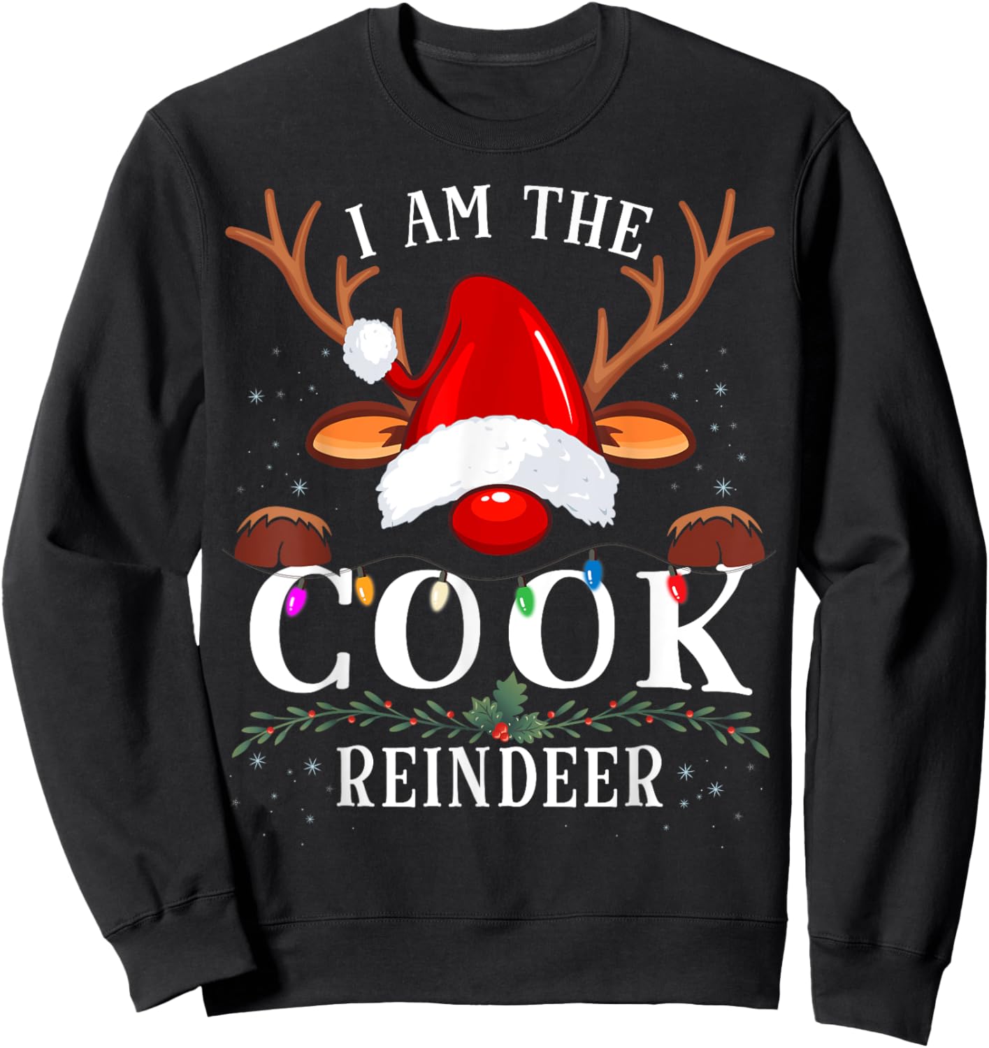 99 Gifts Christmas Reindeer Costume Party -Adults Reindeer Christmas Family Sweatshirt - Sweatshirt | Black