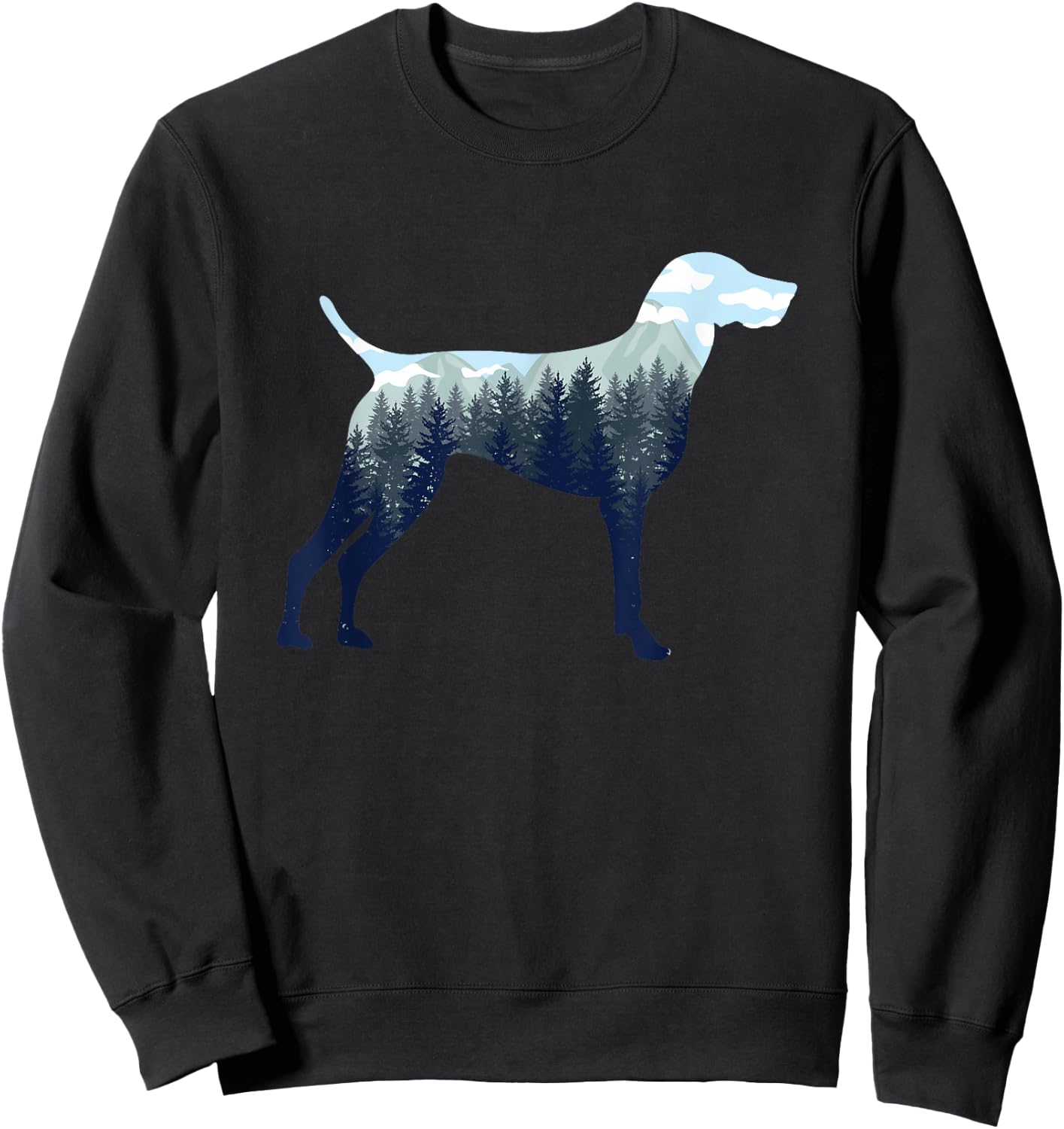 German Shorthair Pointer Mom Nature Lover Silhouette Sweatshirt - Sweatshirt | Black