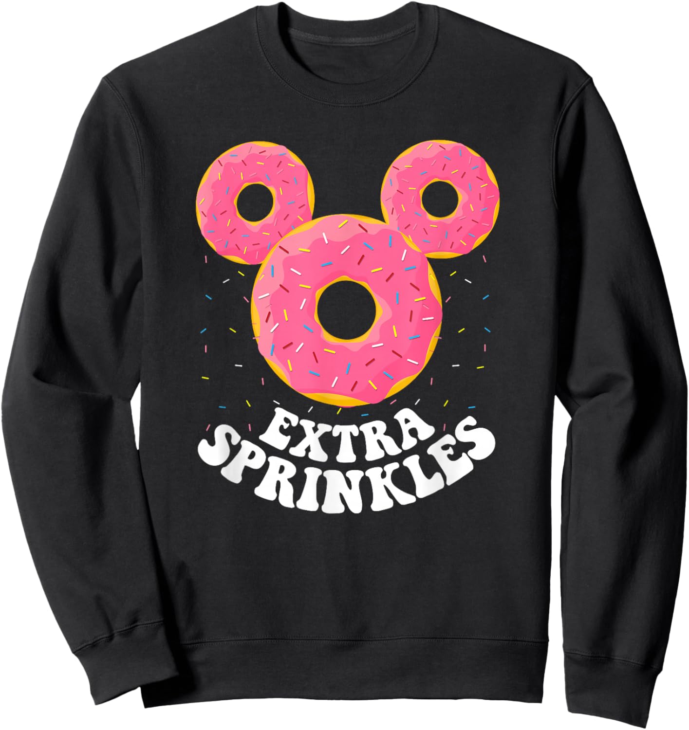 Disney Mickey Mouse Donut Ears Extra Sprinkles Small Sweatshirt - Sweatshirt | Black