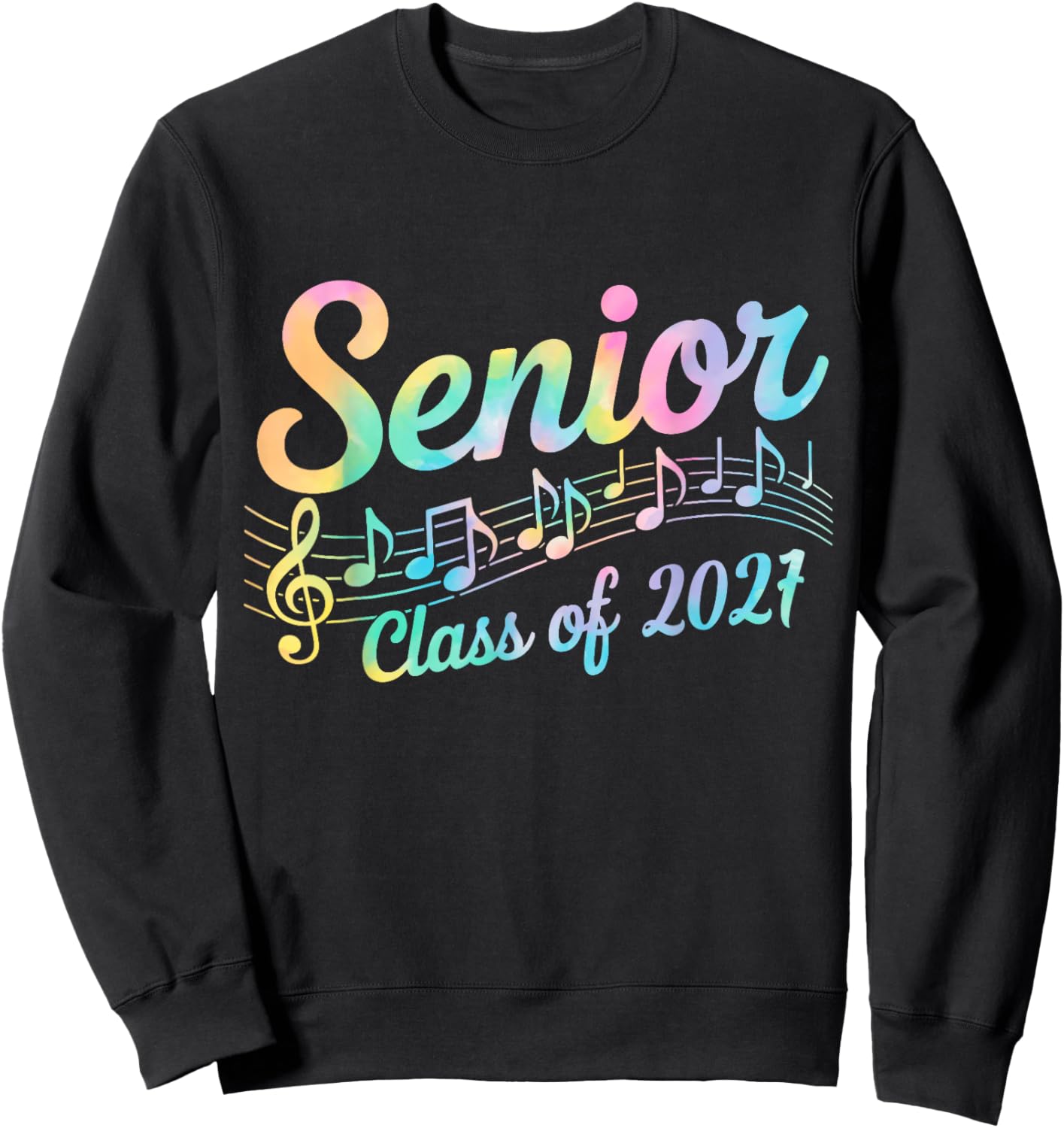 2027 Senior Choir Band Orchestra Class of 2027 Music Notes Sweatshirt - Sweatshirt | Black
