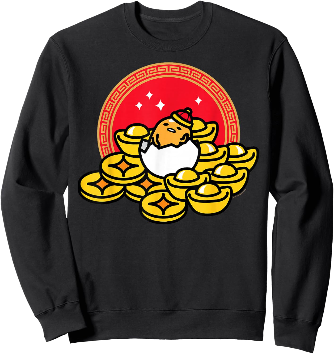 Gudetama The Lazy Egg Happy Lunar New Year Sweatshirt - Sweatshirt | Black