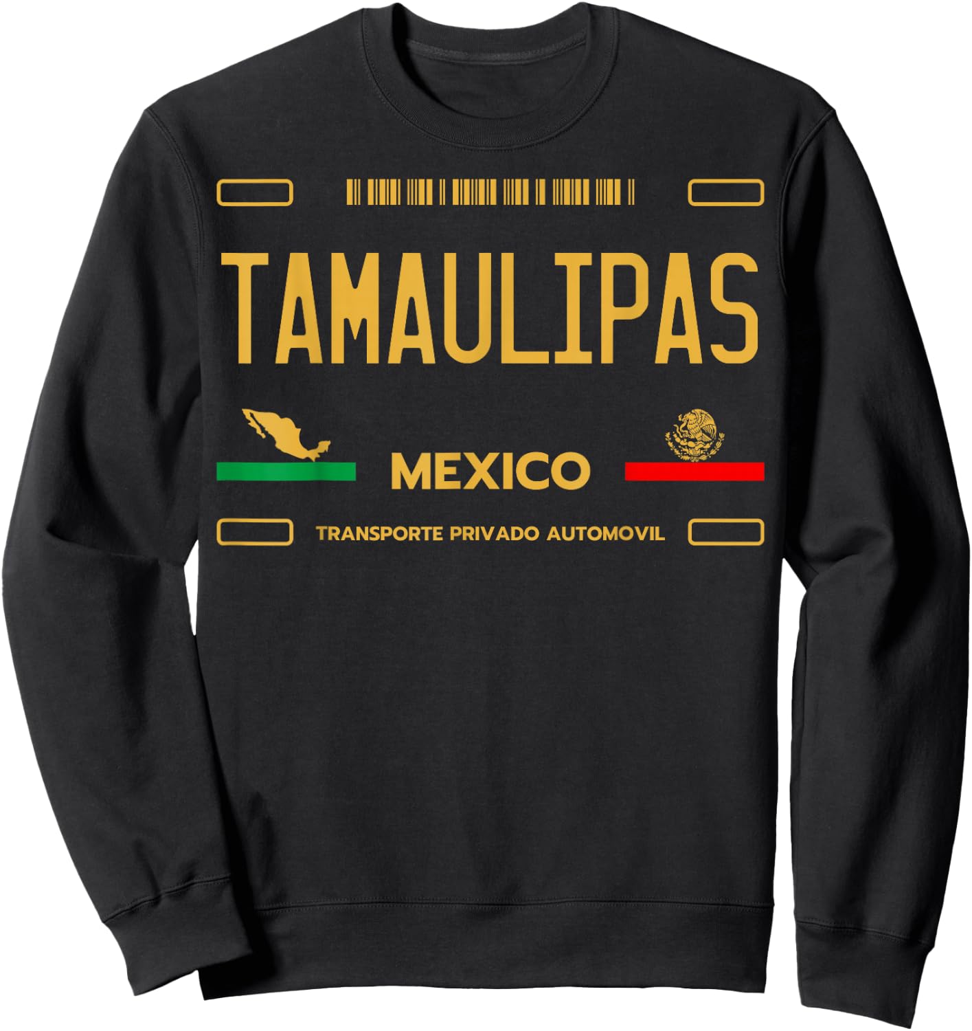 Tamaulipas Mexico License Plate Aesthetic Tamaulipas Sweatshirt - Sweatshirt | Black