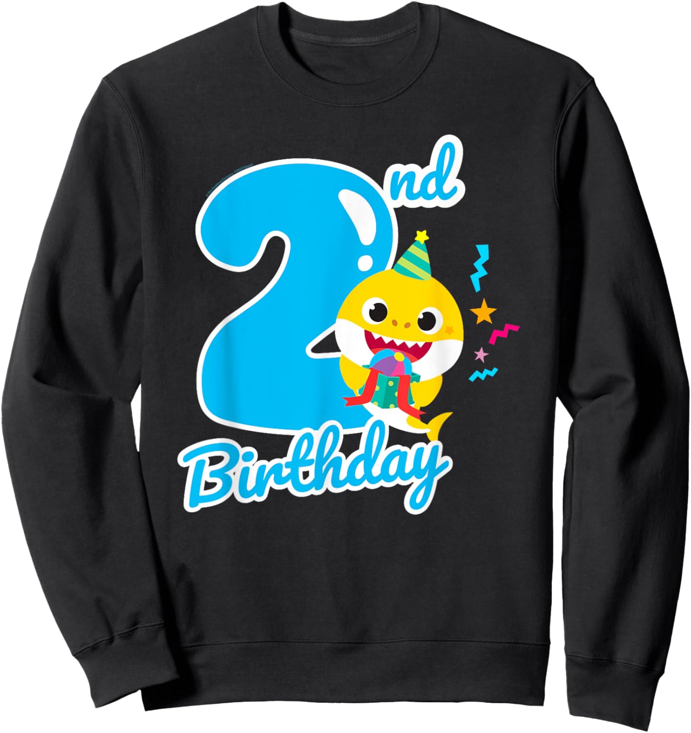 Baby Shark 2nd Birthday Blue 2 Years Sweatshirt - Sweatshirt | Black