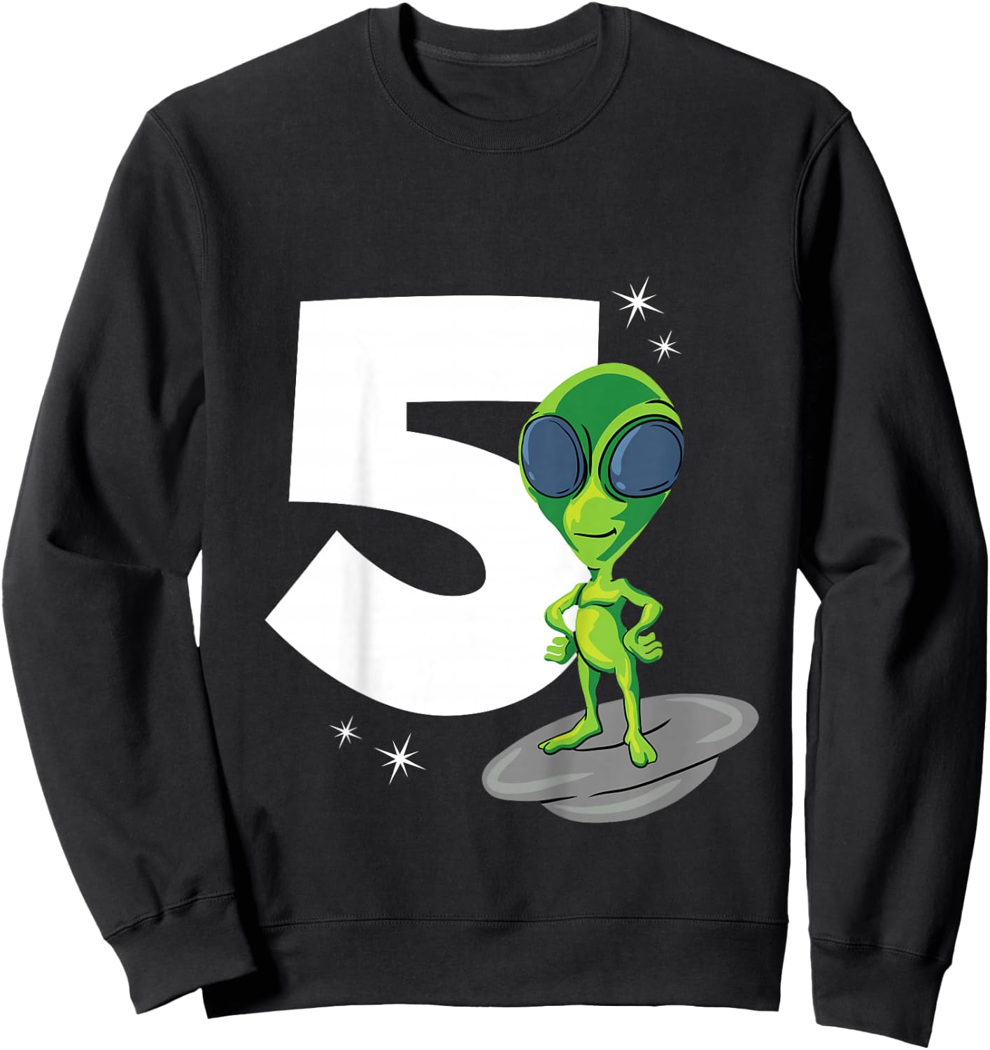 Alien 5 Year Old Boy 5th Birthday Sweatshirt - Sweatshirt | Black
