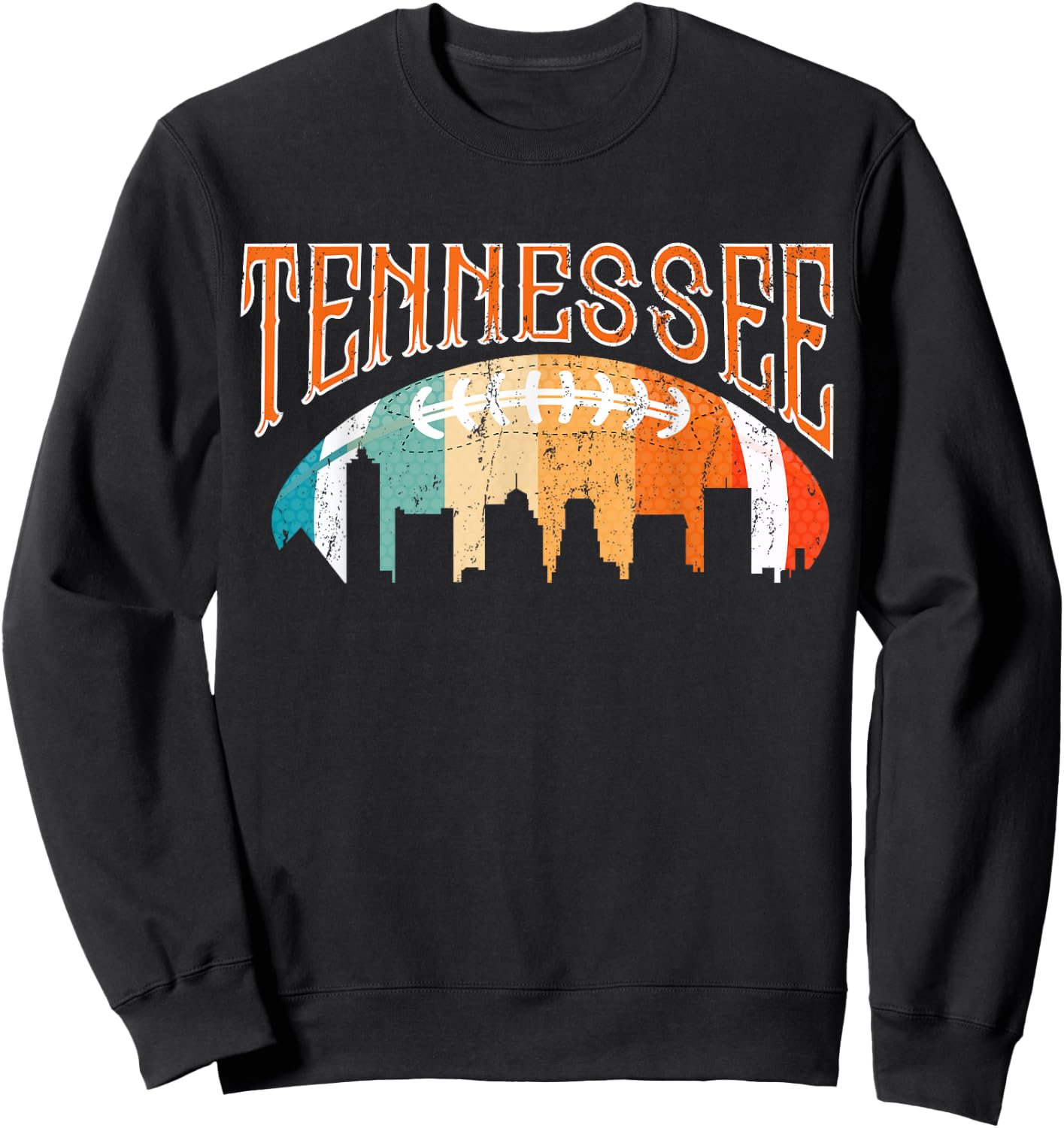 Retro Tennessee Football Fan Vintage City Skyline Sweatshirt - Sweatshirt | Black