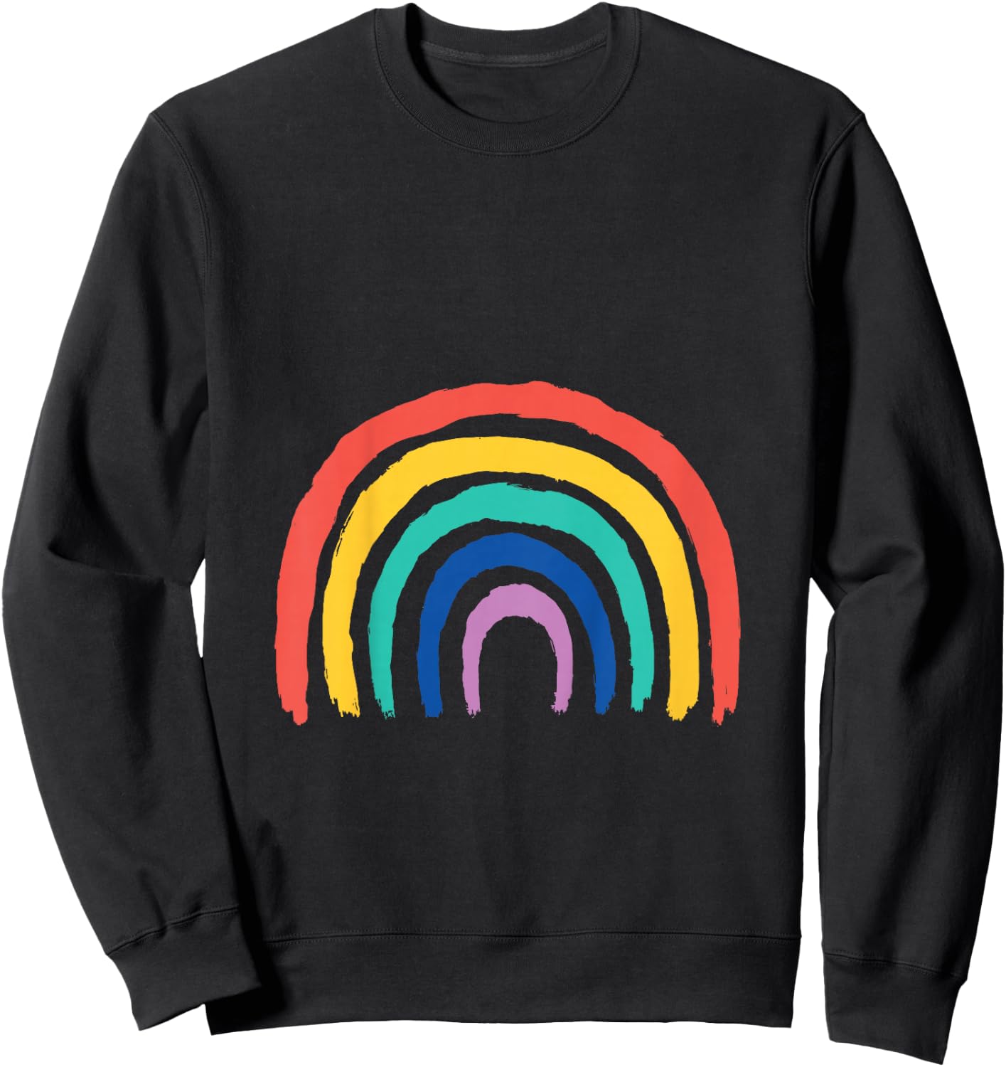 Kids Sweet Children Rainbow Design Painted Girl Gift Birthday Sweatshirt - Sweatshirt | Black