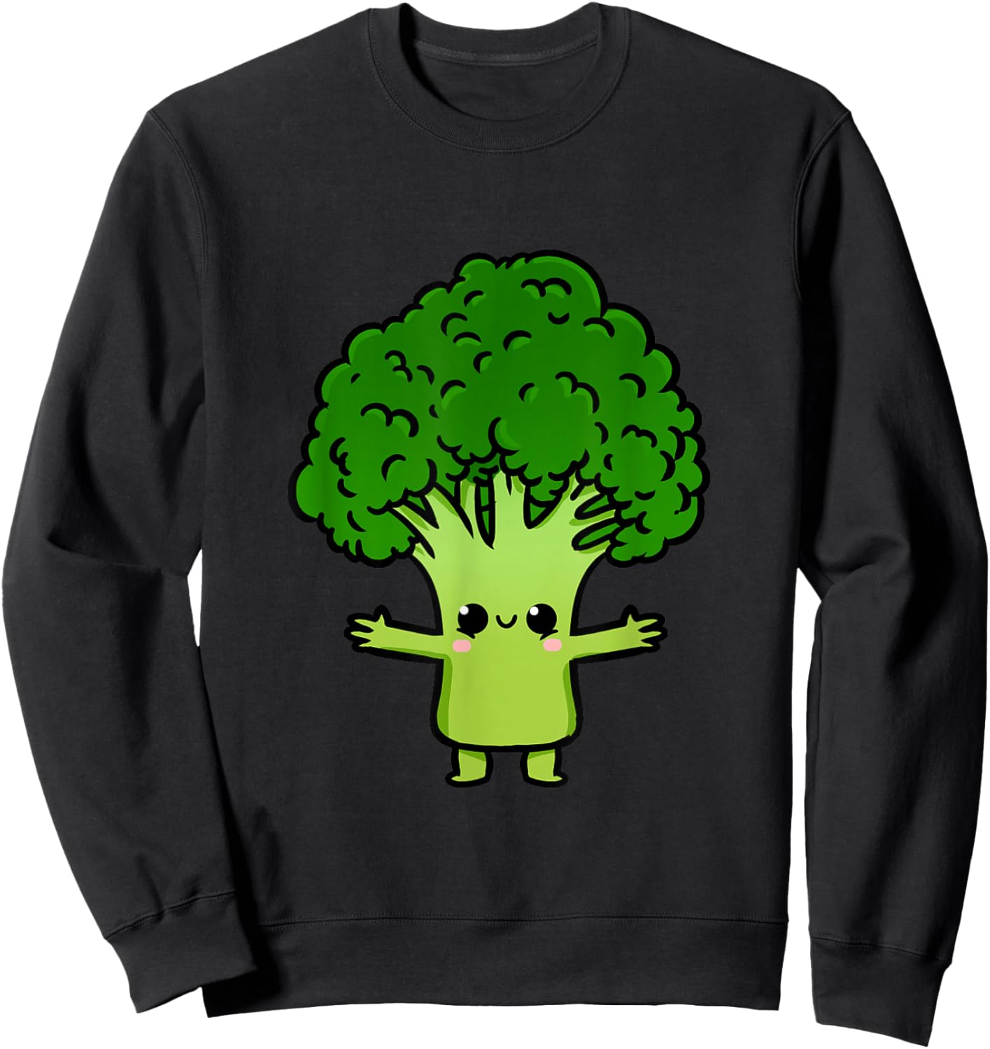 Kawaii Broccoli Sweatshirt - Sweatshirt | Black