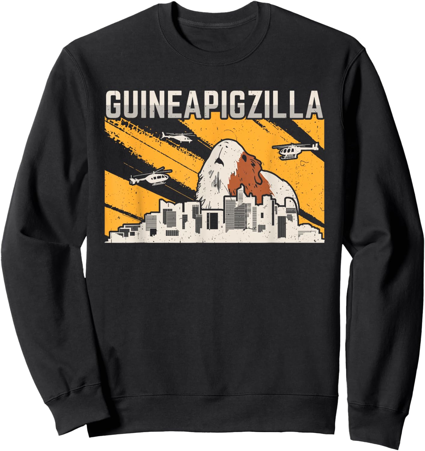Funny Guinea Pigzilla Sweatshirt - Sweatshirt | Black