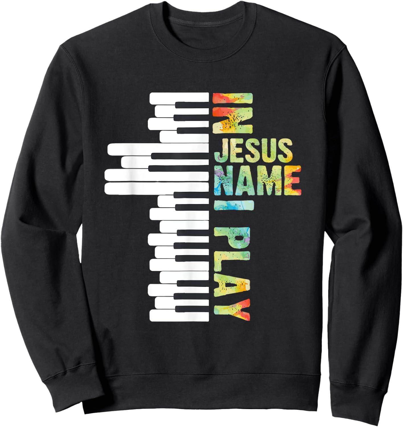 CharlIan Minds - Christian Piano Lovers In Jesus Christian Name I Play Piano Music Vintage Sweatshirt - Sweatshirt | Black