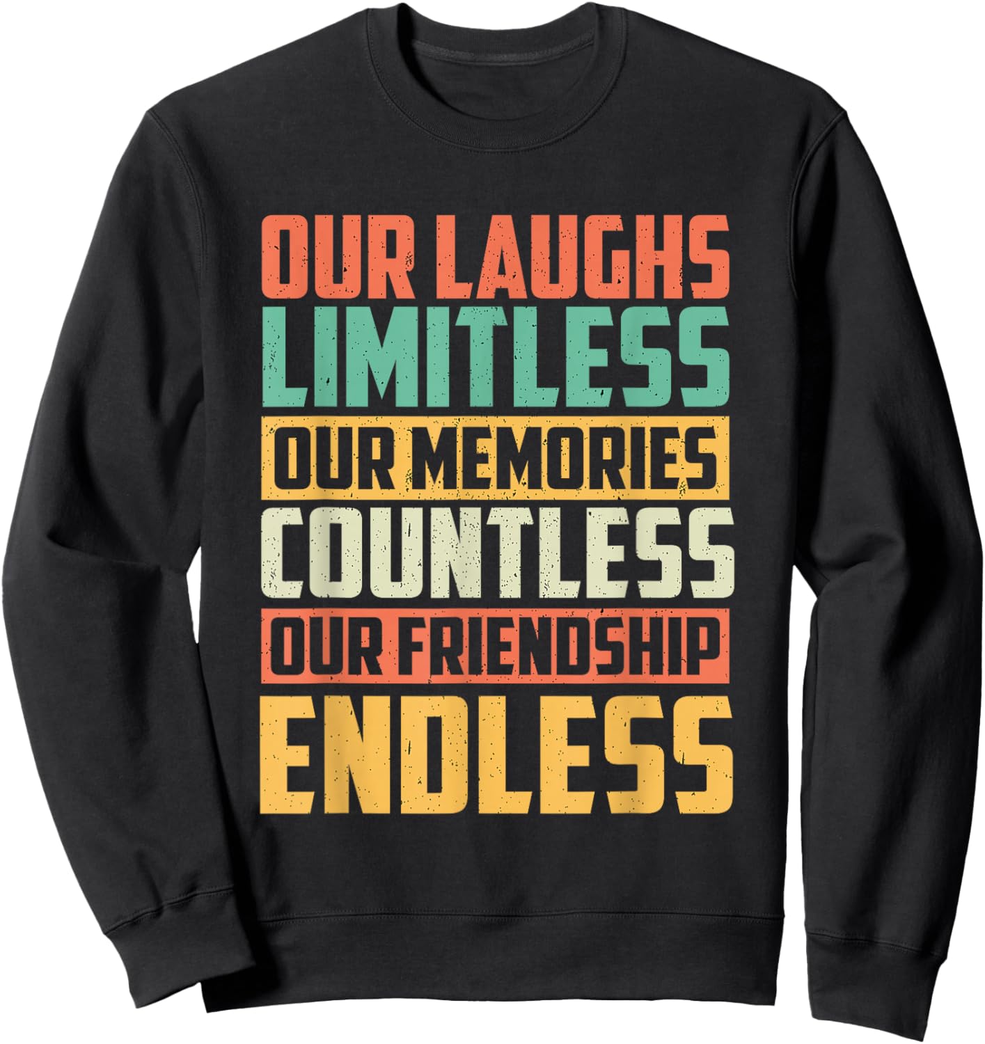 Best Friend Appreciation Retro Vintage Besties BFF Memories Sweatshirt - Sweatshirt | Black