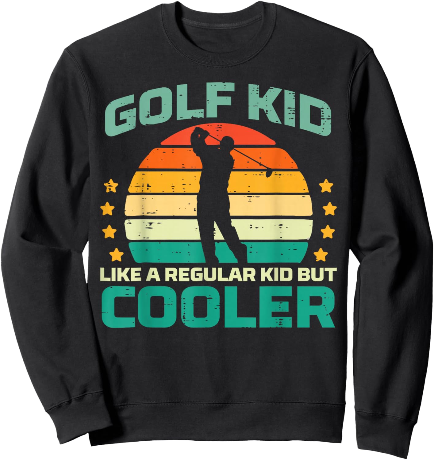 Golf Kid Like Regular Cooler Retro Golfer Dad Men Boys Kids Sweatshirt - Sweatshirt | Black