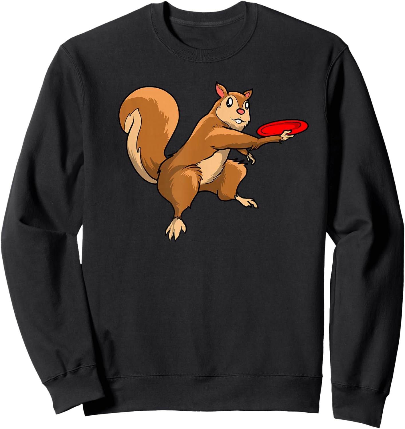 Disc Golf Squirrel - Frolf Frisbee Golf Disc Sweatshirt - Sweatshirt | Black