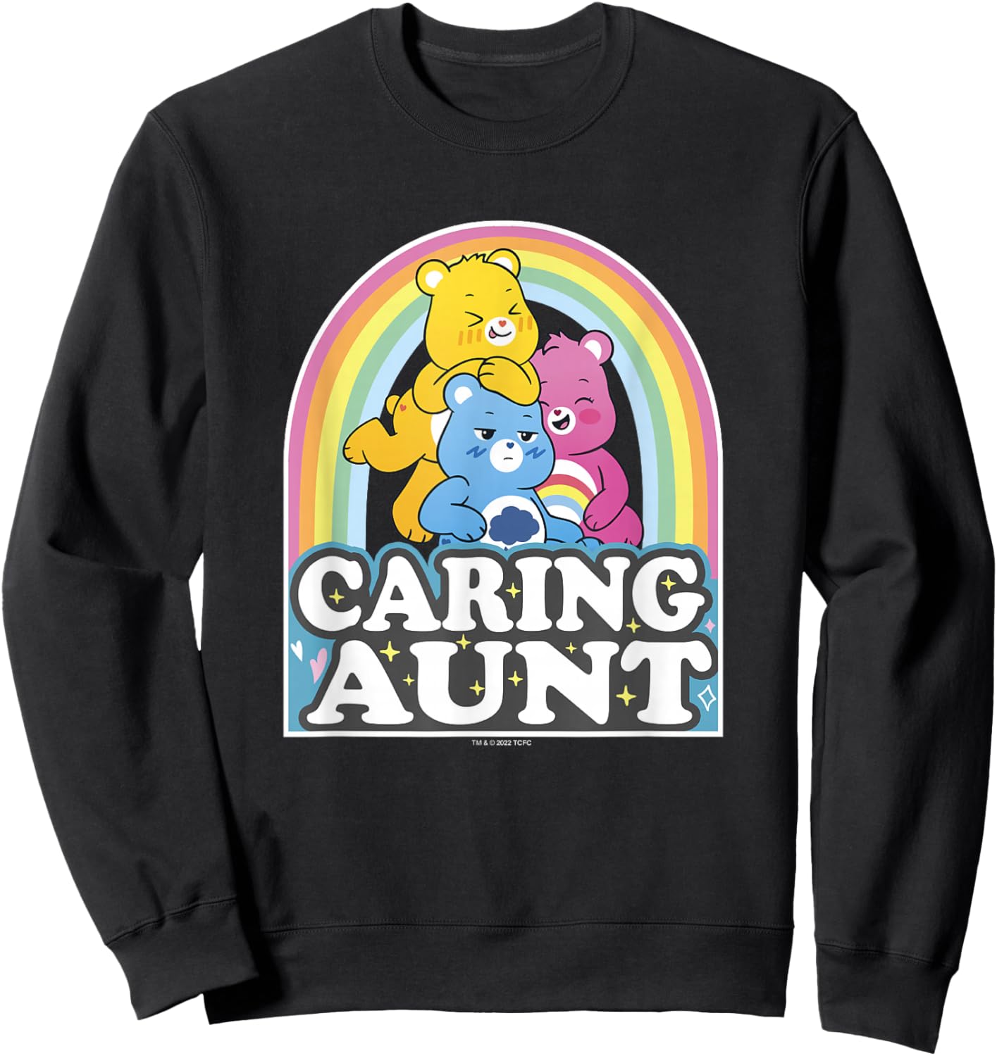 Care Bears Caring Aunt Retro Rainbow Grumpy Group Shot Sweatshirt - Sweatshirt | Black