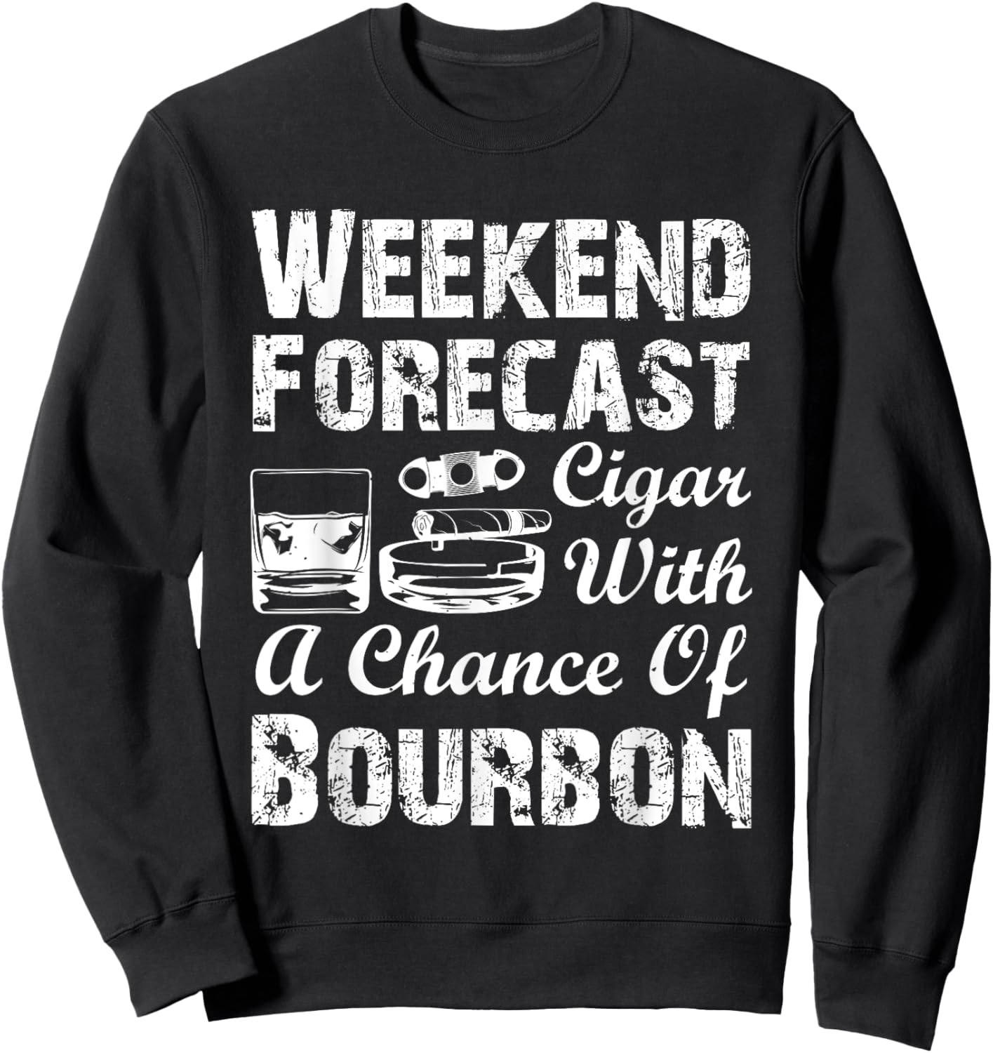 Bourbon and Cigar Smoker Sweatshirt - Sweatshirt | Black