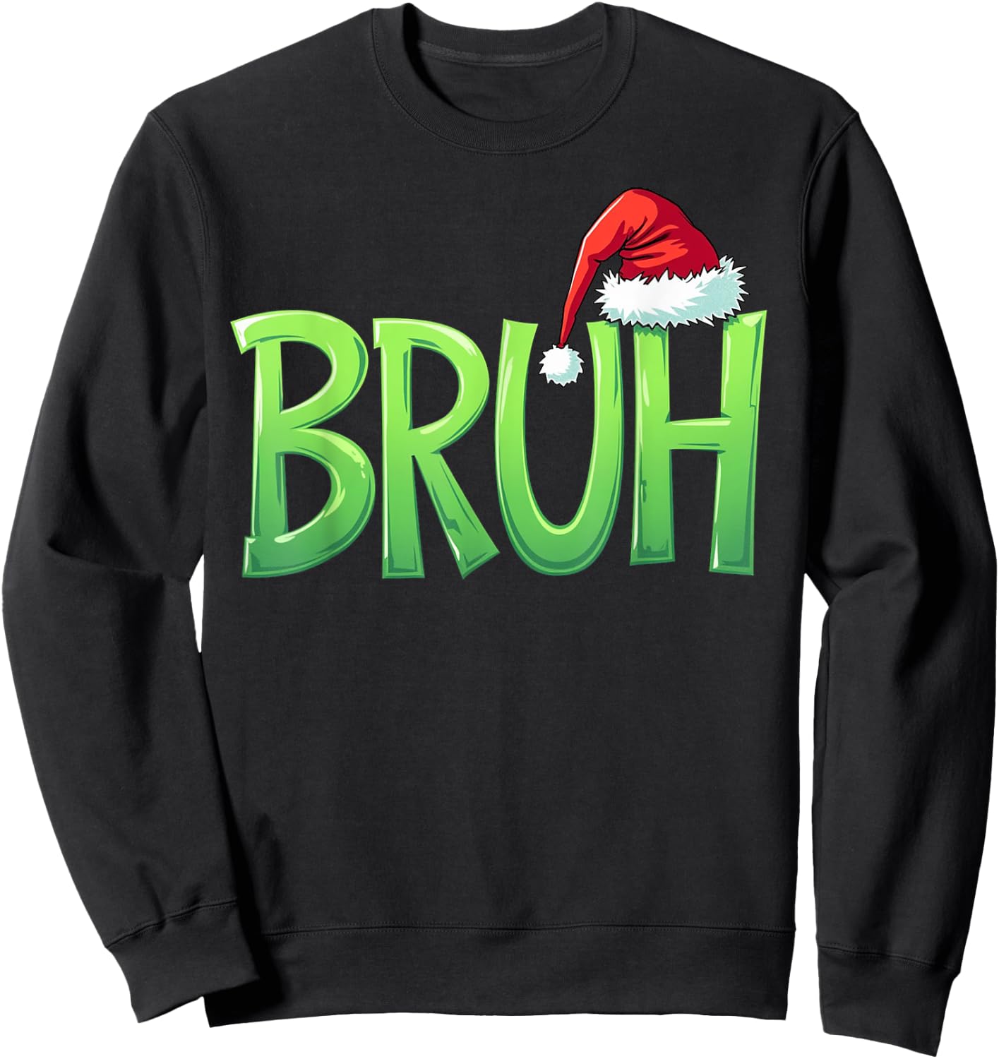 Bruh Christmas Kids Teens Boys Funny Christmas humor Meme Sweatshirt - Sweatshirt | Black